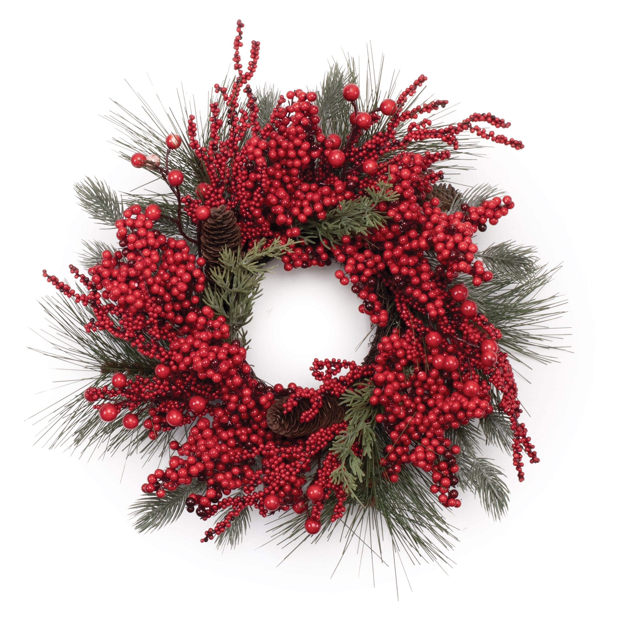 Mixed Berry and Pine Wreath 20”D /Styrofoam