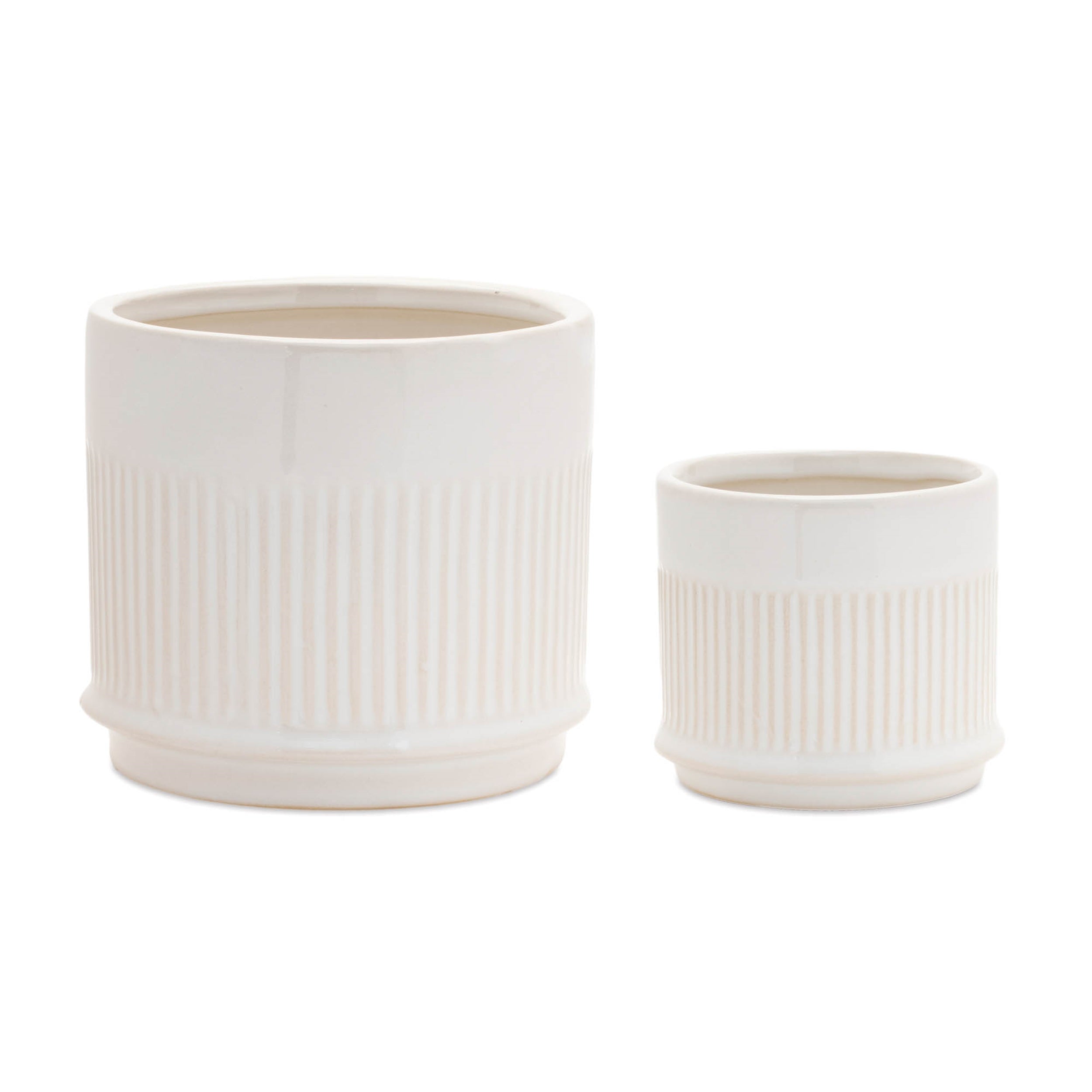 Container (Set of 2) 4"D x 3.5"H, 5.5"D x 5"H Ceramic