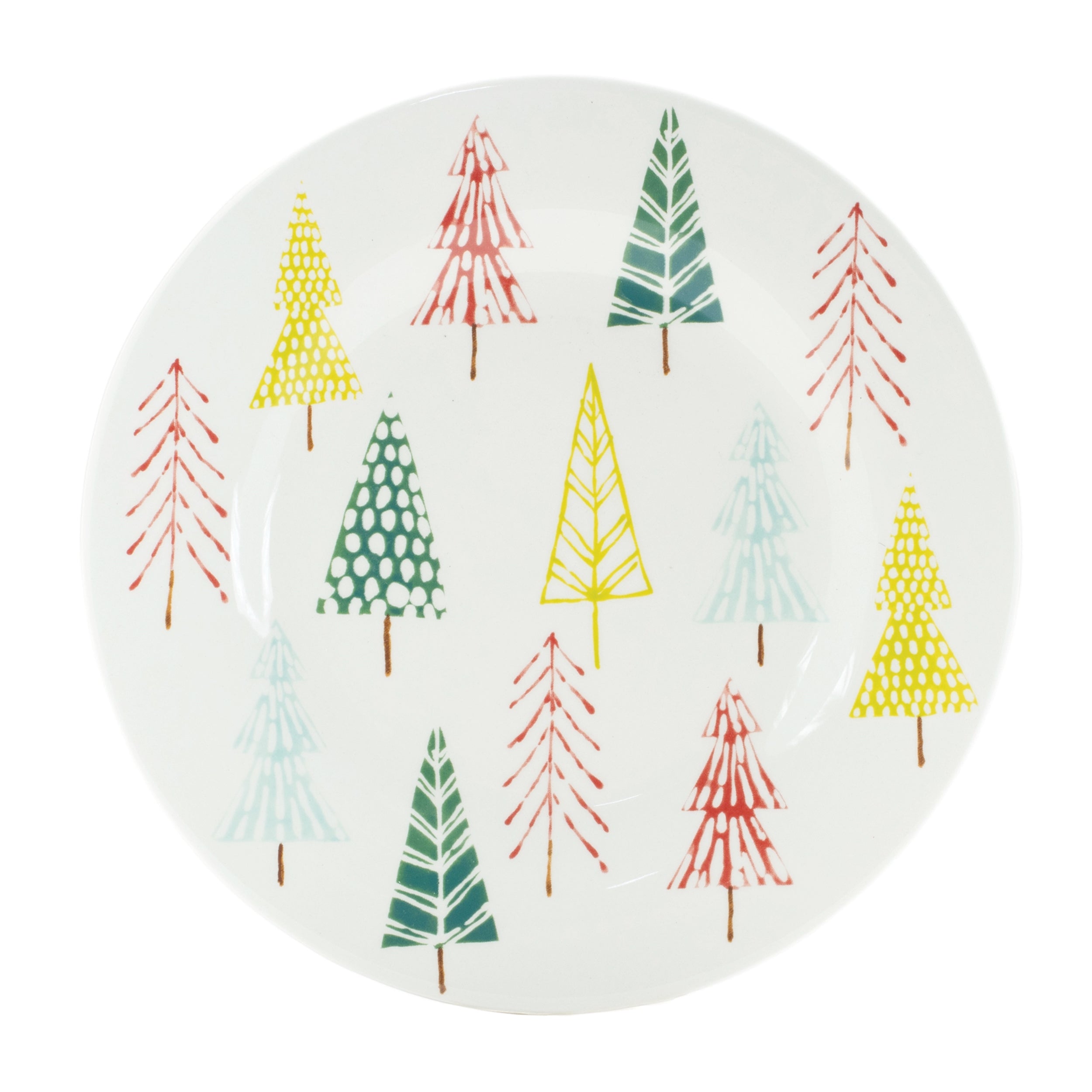 Plate w/Tree Pattern 8”D Ceramic