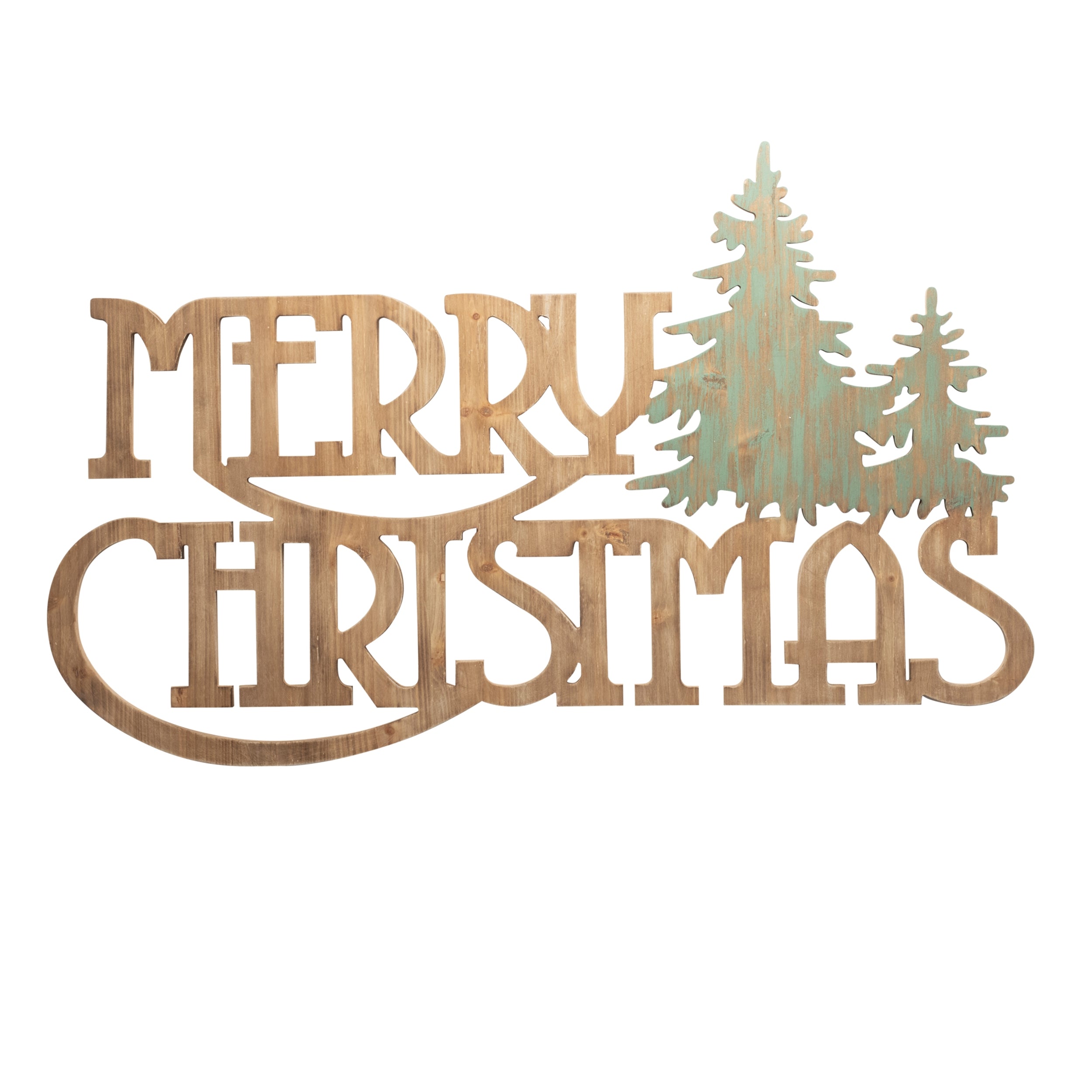 Merry Christmas Sign 36"L x 22"H Wood