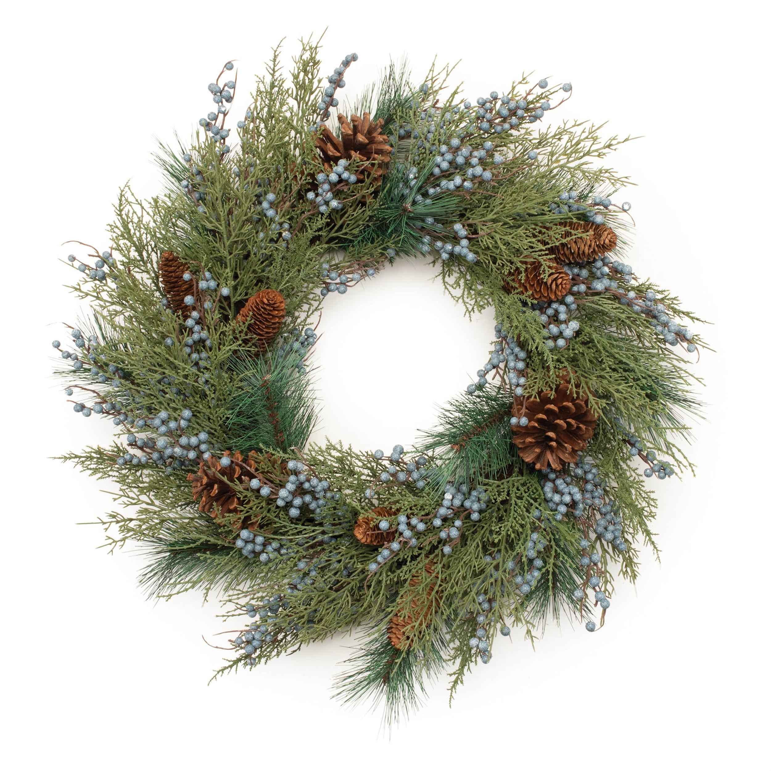 Mixed Pine Wreath 24"D Faux Floral Materials