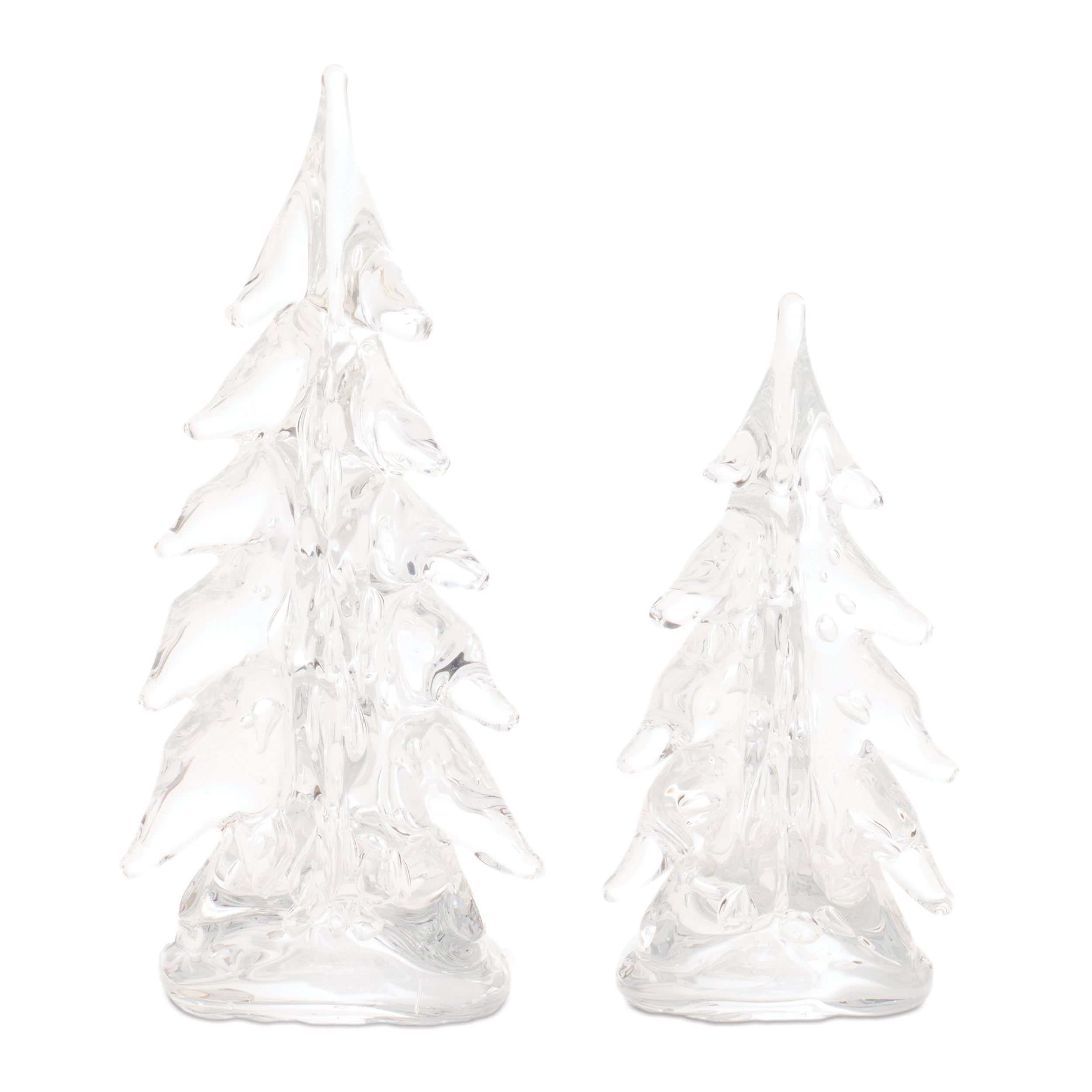Tree (Set of 2) 7"H, 9"H Glass