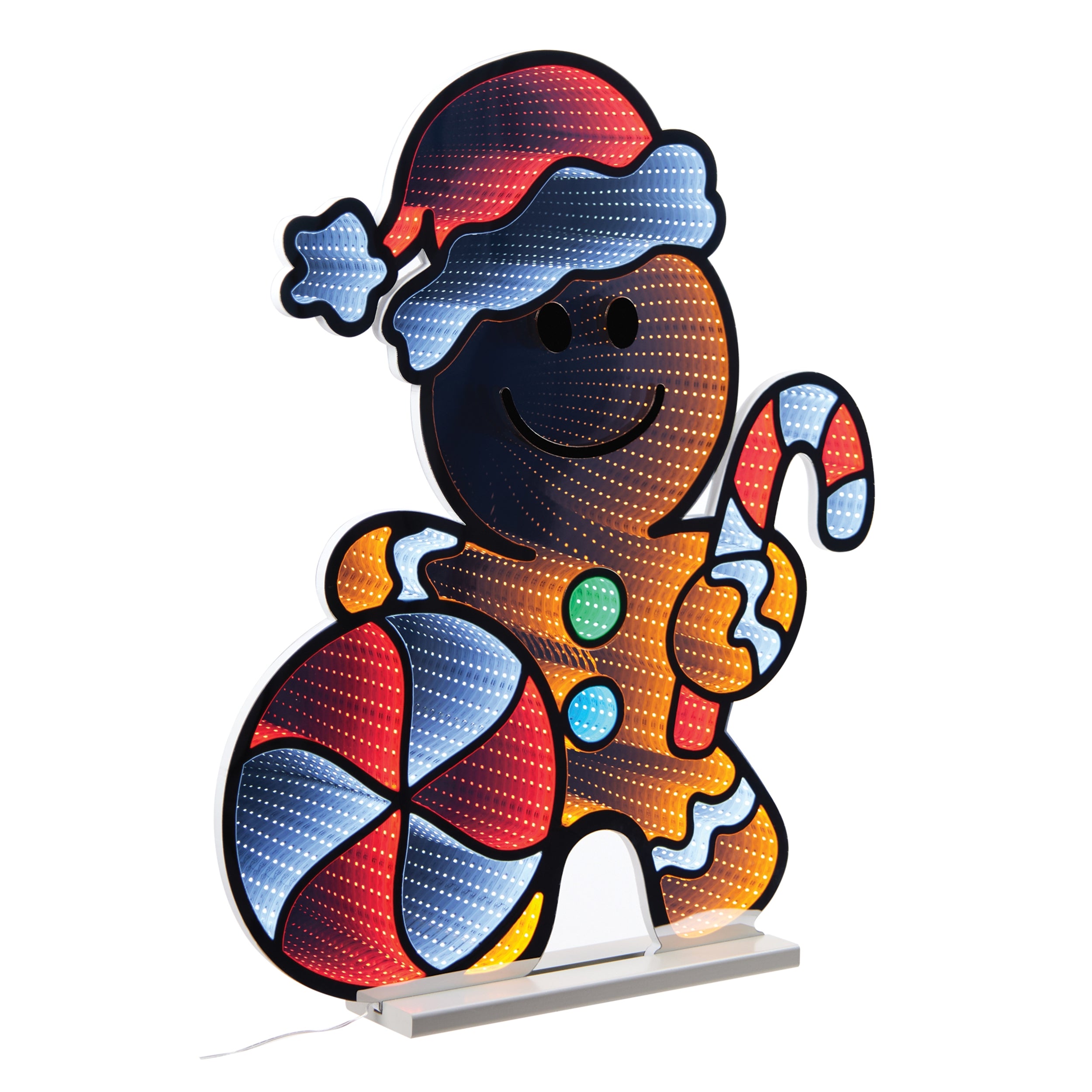 Gingerbread Man Infinity Light 29.5”H Acrylic UL Plug
