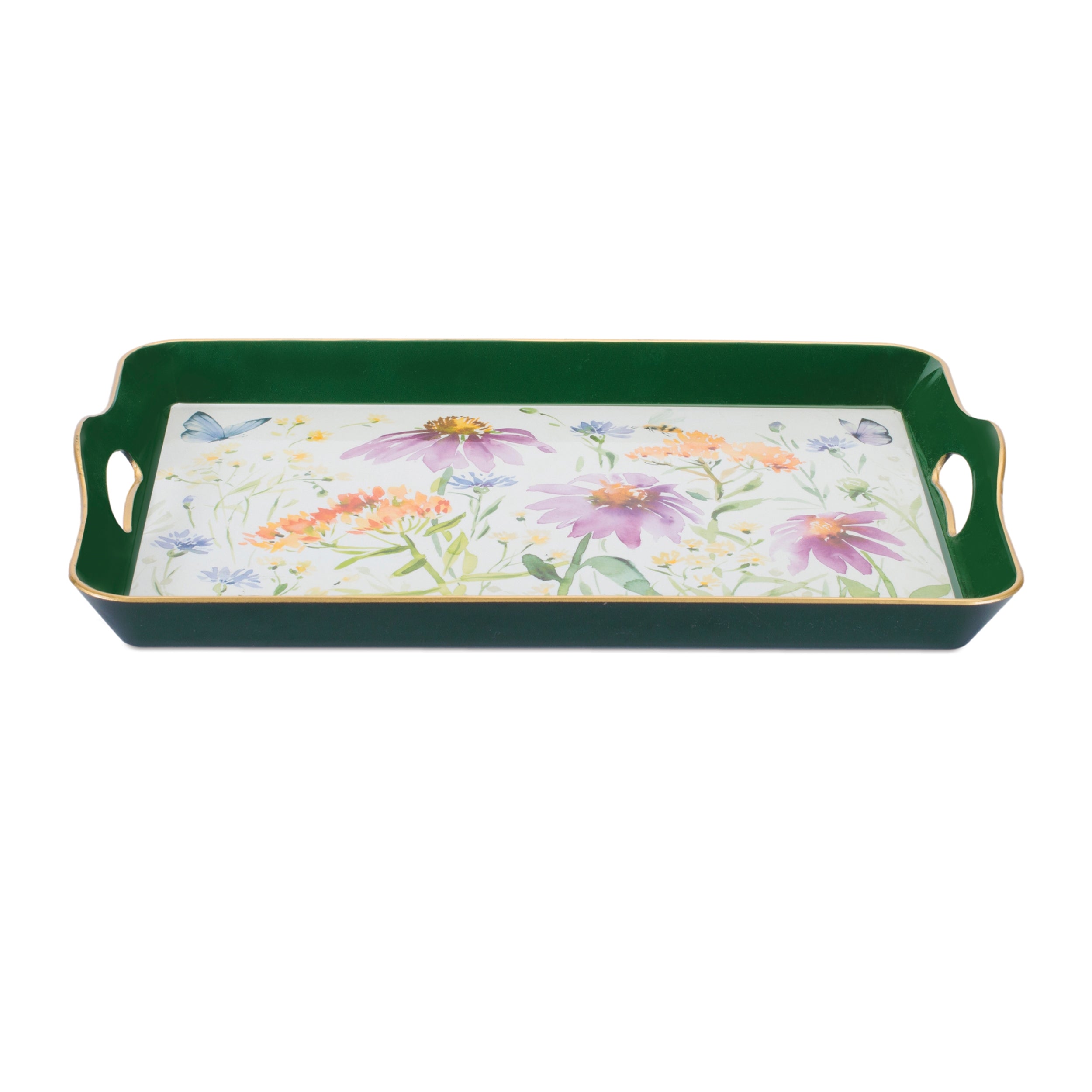 Flower, Butterfly & Bee Tray 17"L x 11.5"W Plastic/Paper