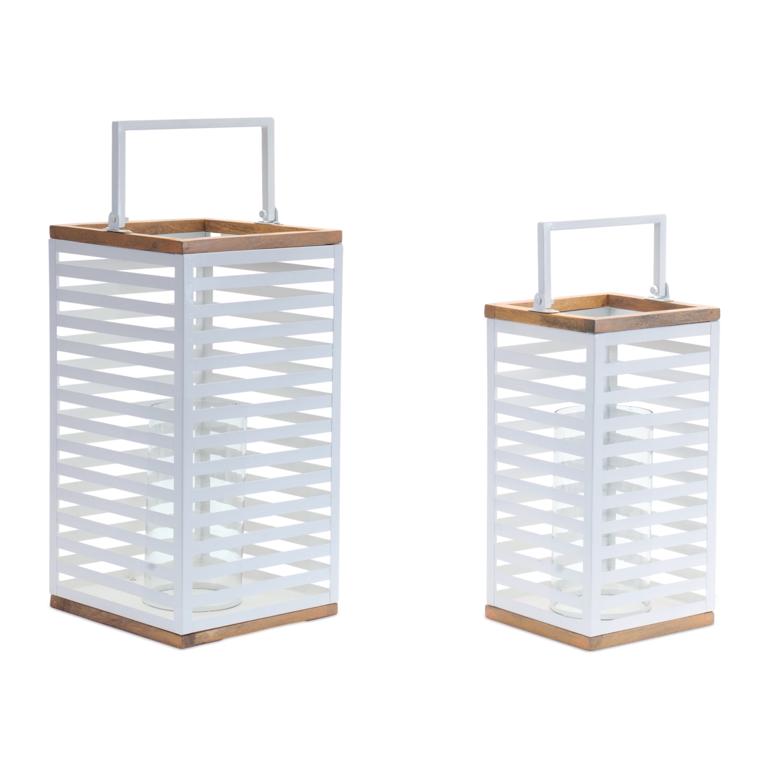 Lantern (Set of 2) 7"SQ x 13.75"H, 8.5"SQ x 16.5"H Metal/Glass