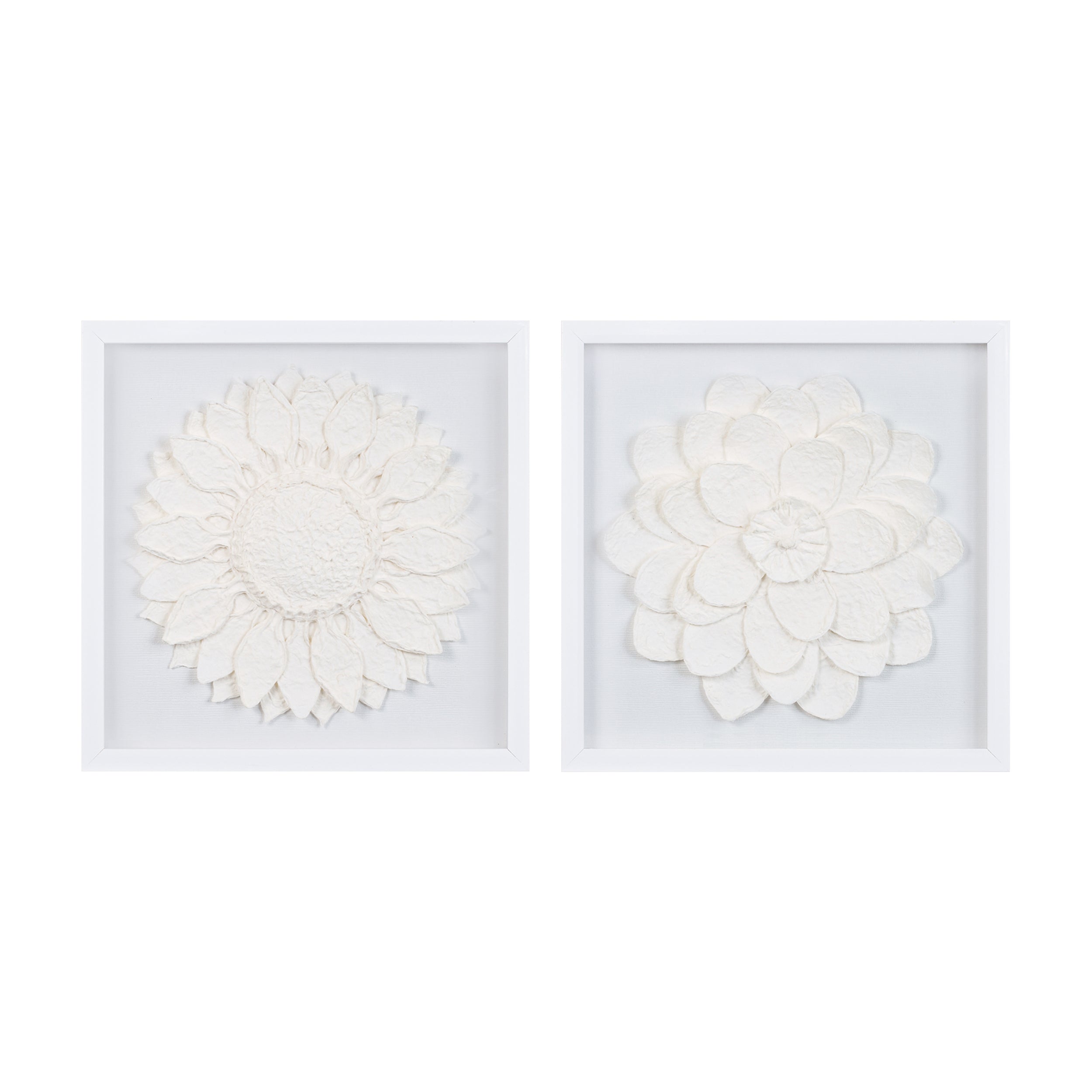 Floral Plaque (Set of 2) 16"SQ Paper/MDF/Glass