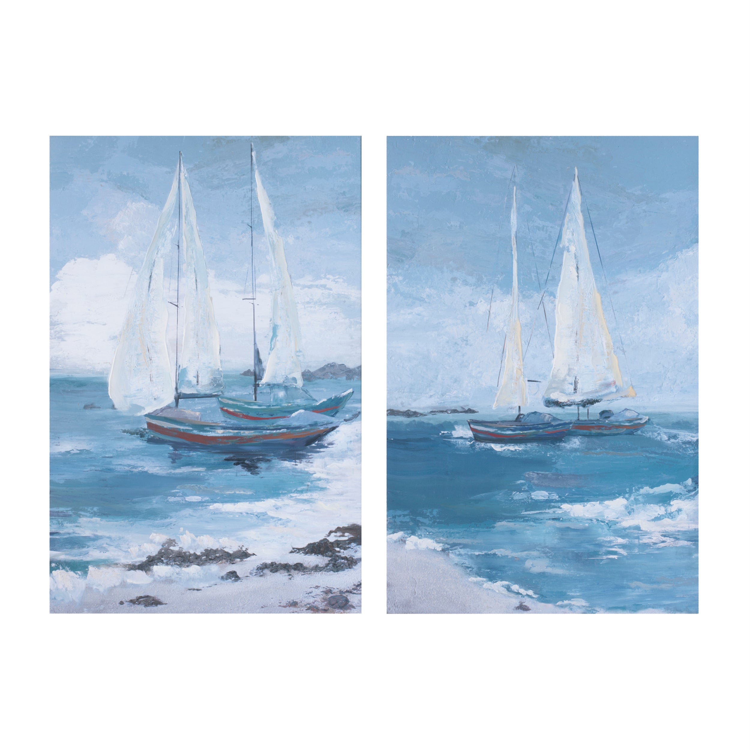 Boat Canvas (Set of 2) 24"L x 36"H Canvas/MDF
