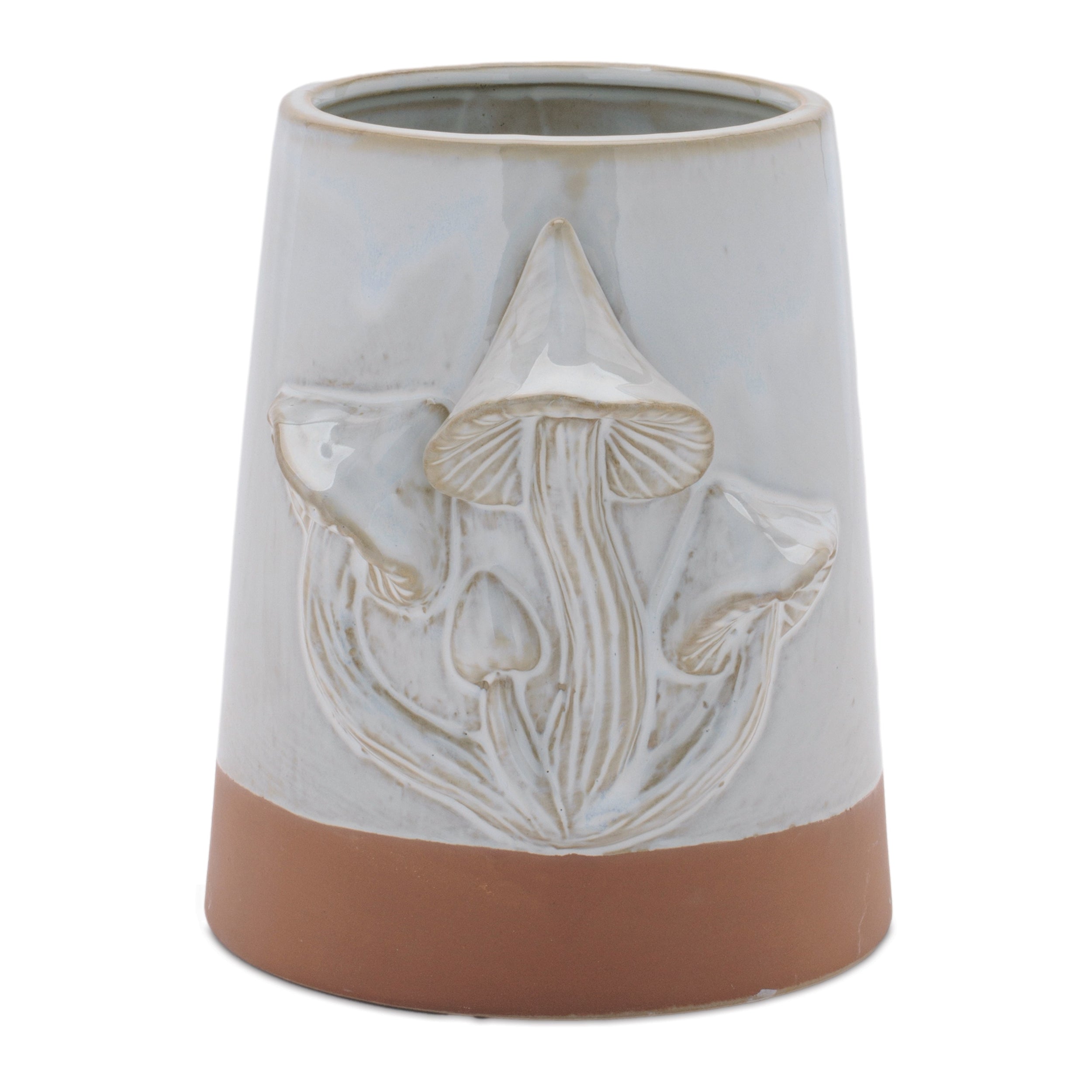 Container w/Mushrooms (Set of 2) 5.5"D x 6"H Porcelain