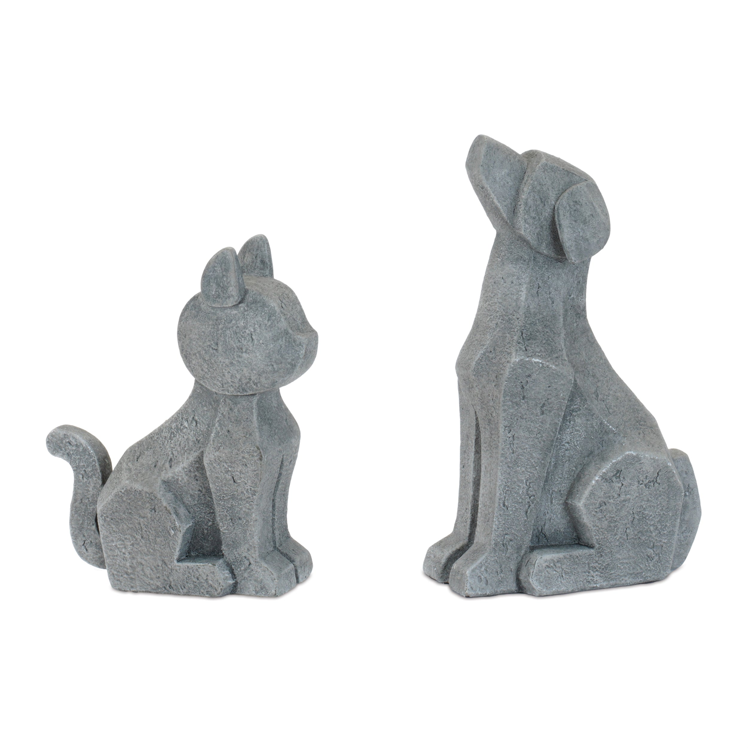 Dog and Cat (Set of 4) 5.5"H, 7"H Resin