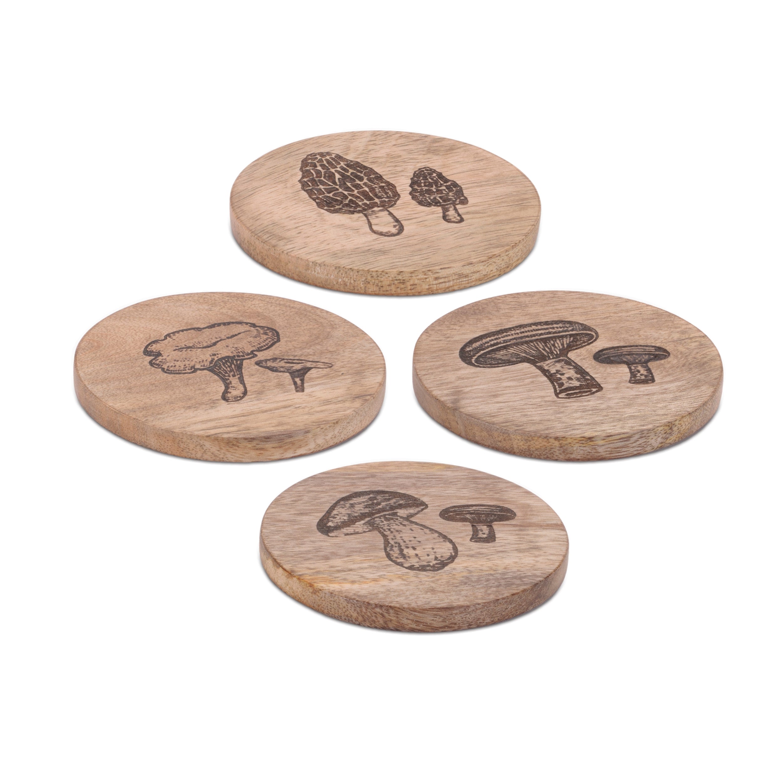 Coaster (Set of 4) 4"D Wood