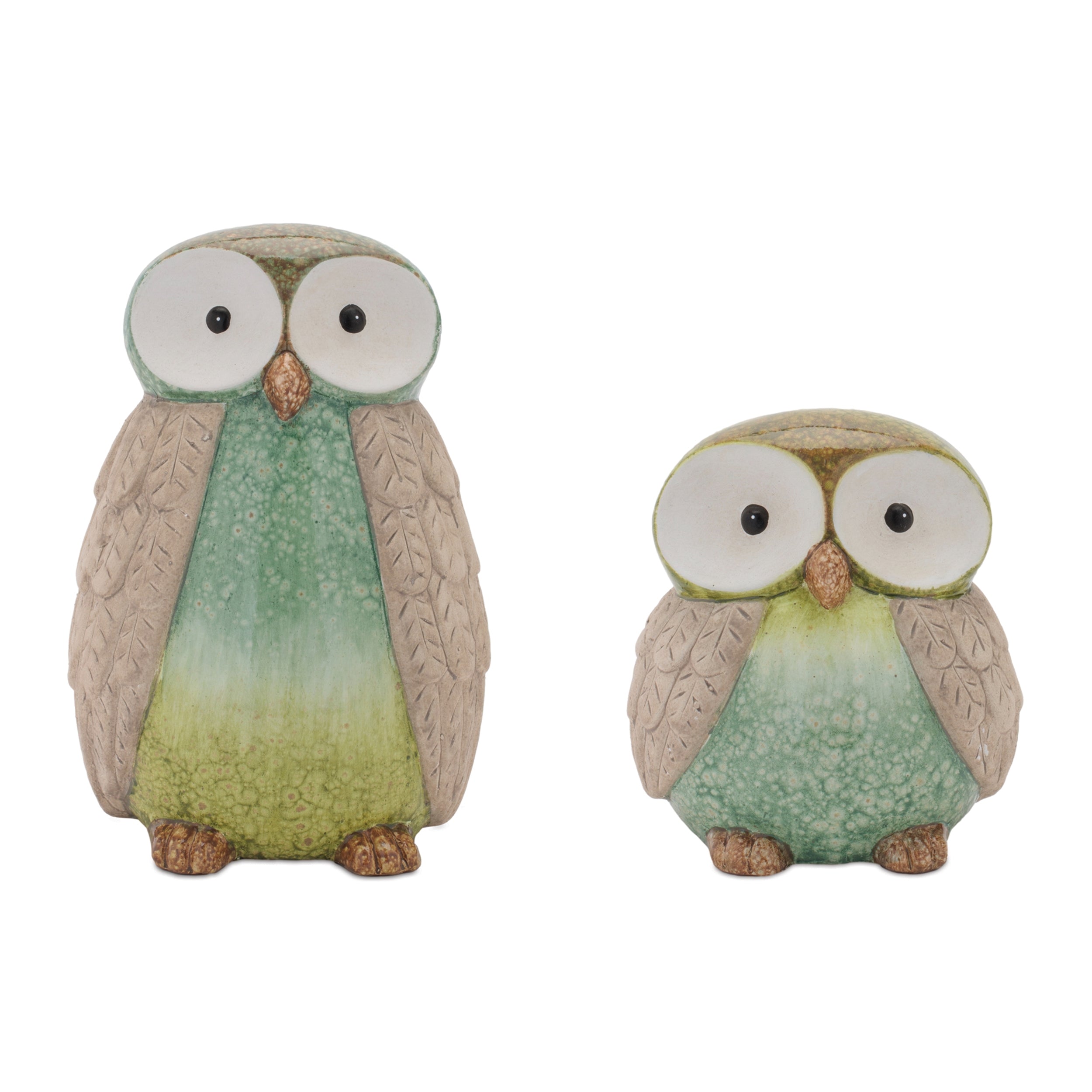 Owl (Set of 2) 6"H, 10"H Terra Cotta