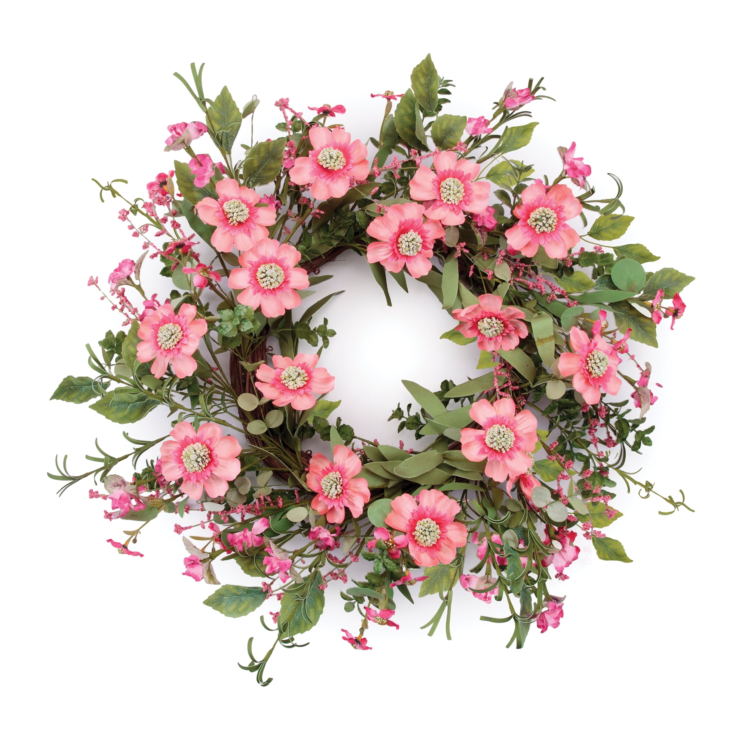 Mixed Scabiosa Wreath 22"D EVA/Faux Floral Materials