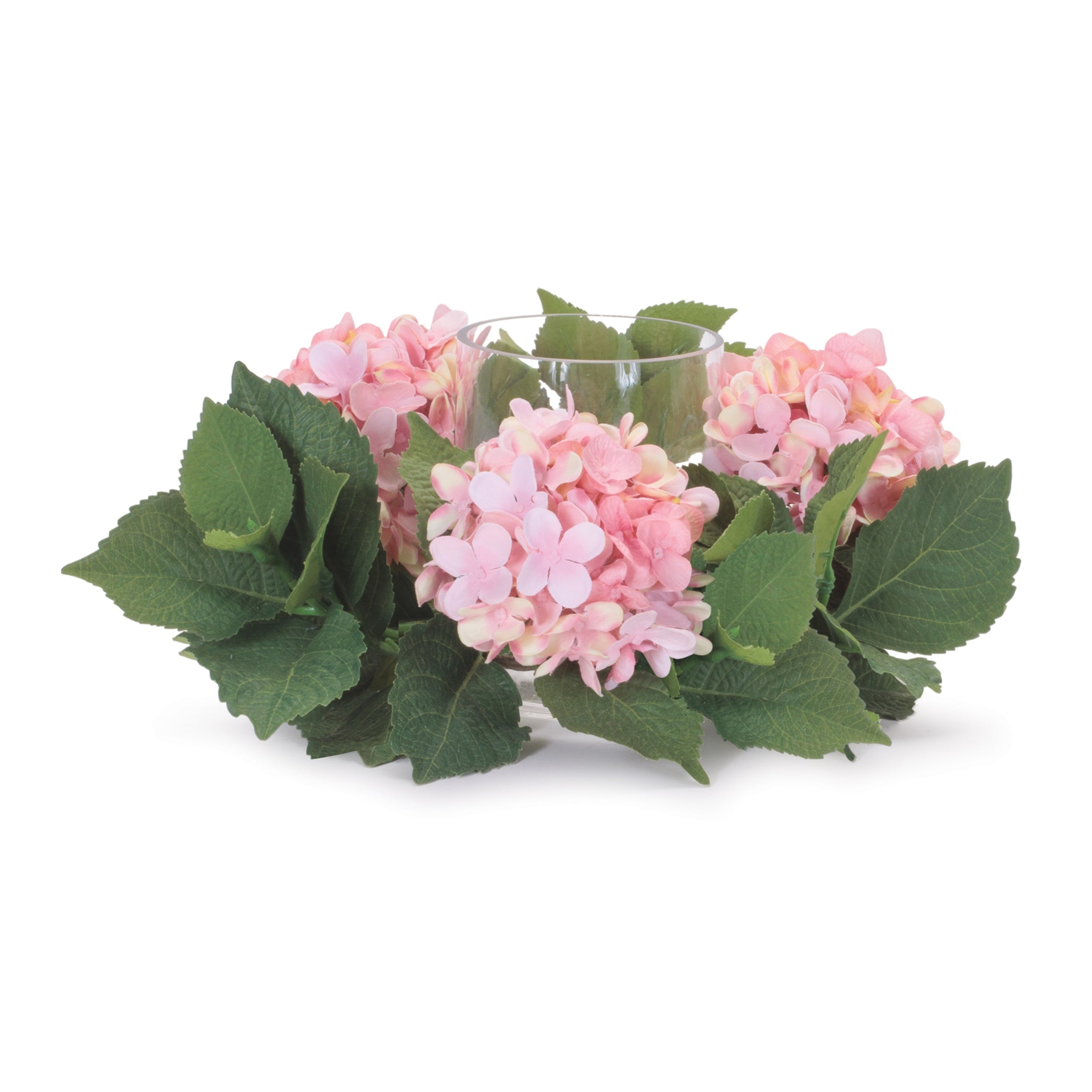 Hydrangea Candle Holder (Set of 2) 12"D x 7"H Polyester/Glass