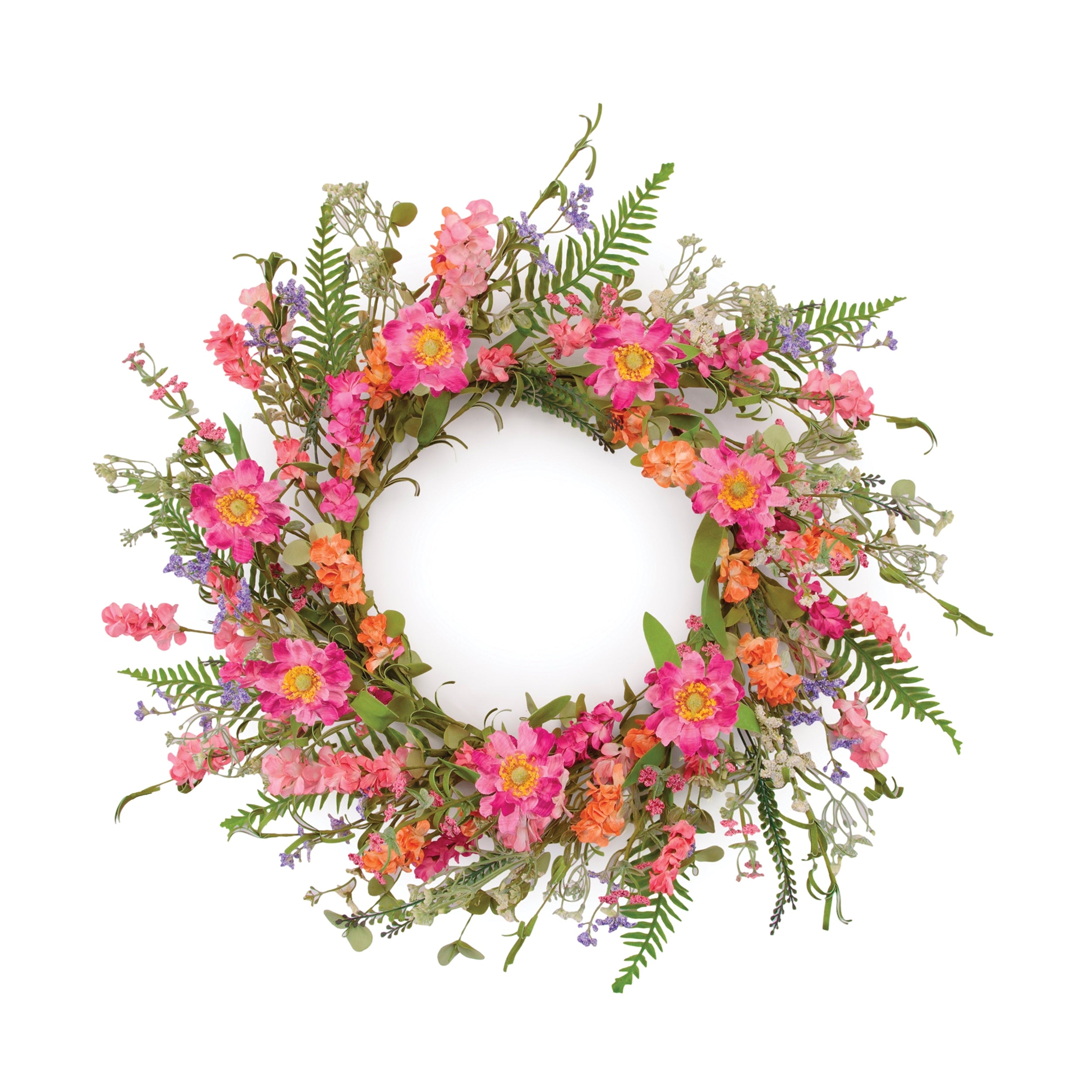 Mixed Floral Wreath 20"D Faux Floral Materials