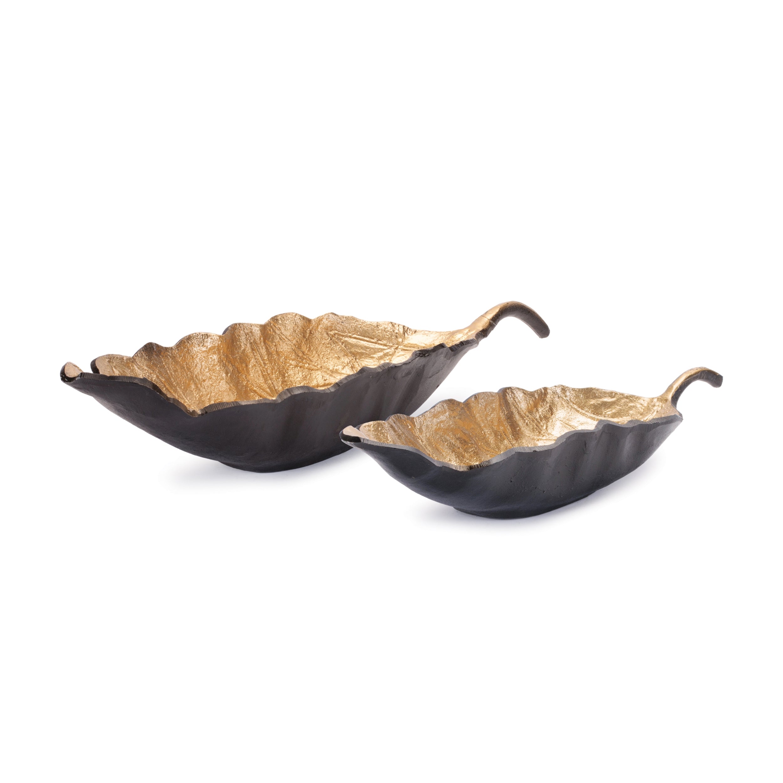 Leaf Platter (Set of 2) 24.5"L x 5.5"H, 31.75"L x 7"H Aluminum