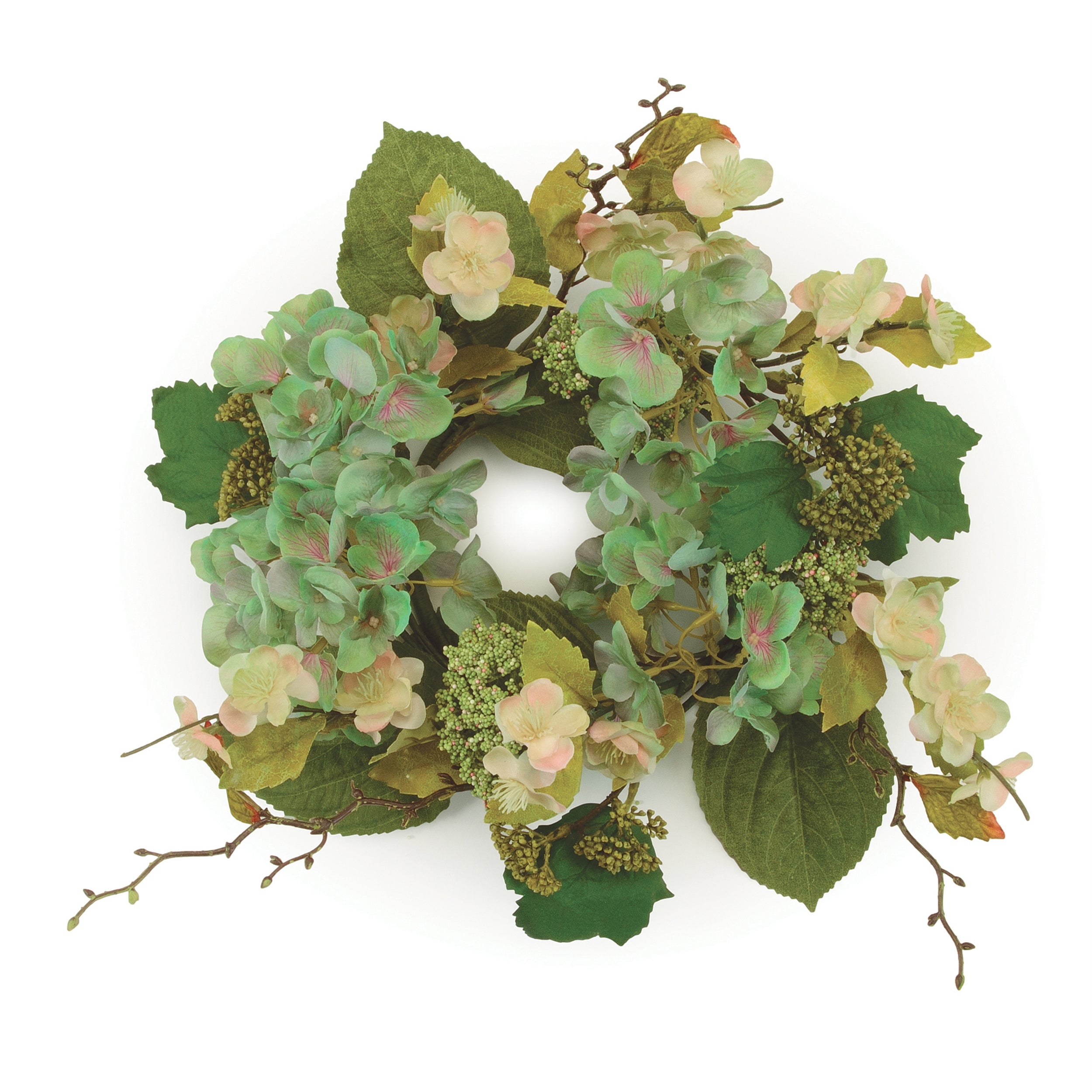 Hydrangea Candle Ring 15"D Fabric (Fits a 4" Candle)