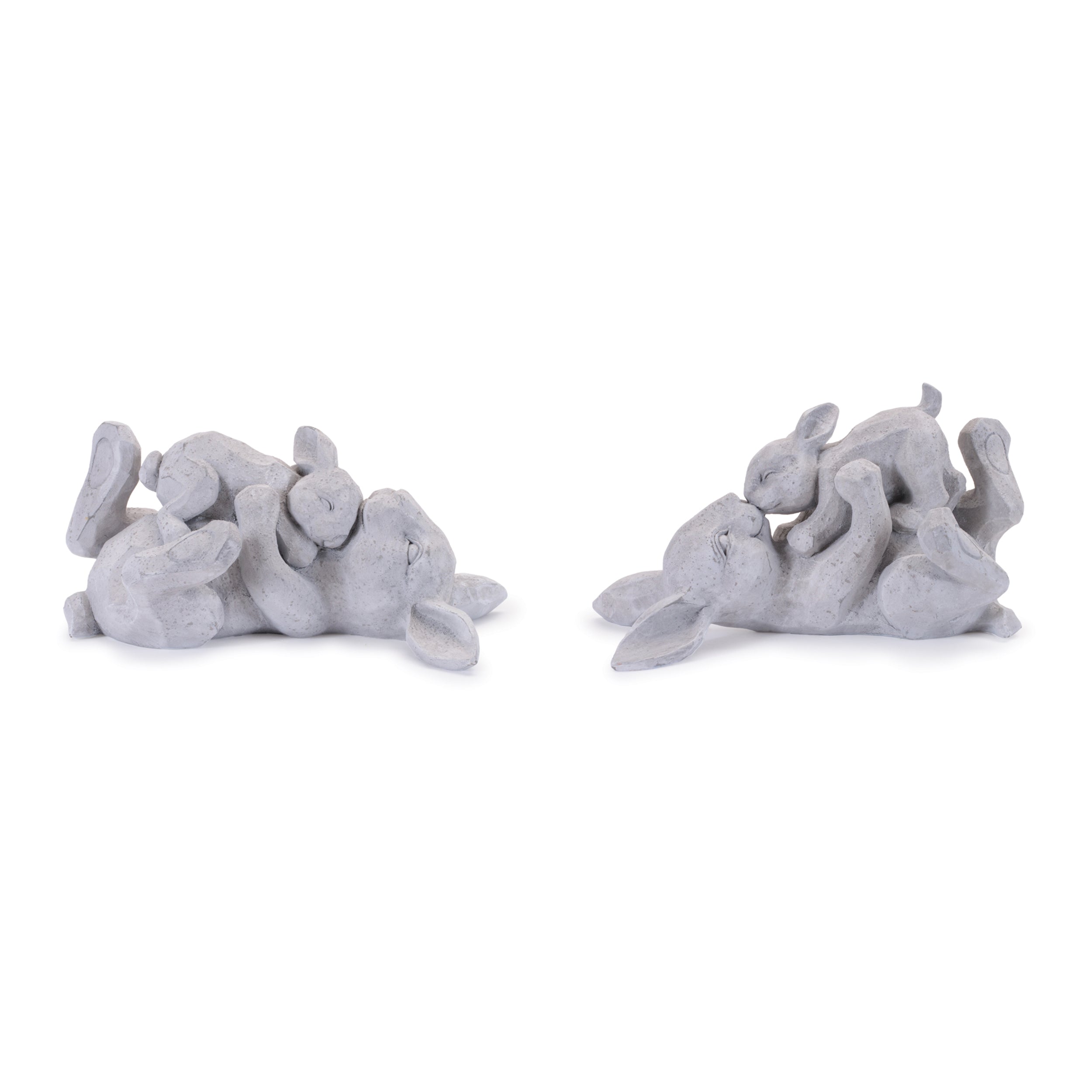 Rabbit w/Bunny (Set of 2) 11"L x 5.25"H, 11"L x 6.5"H Resin