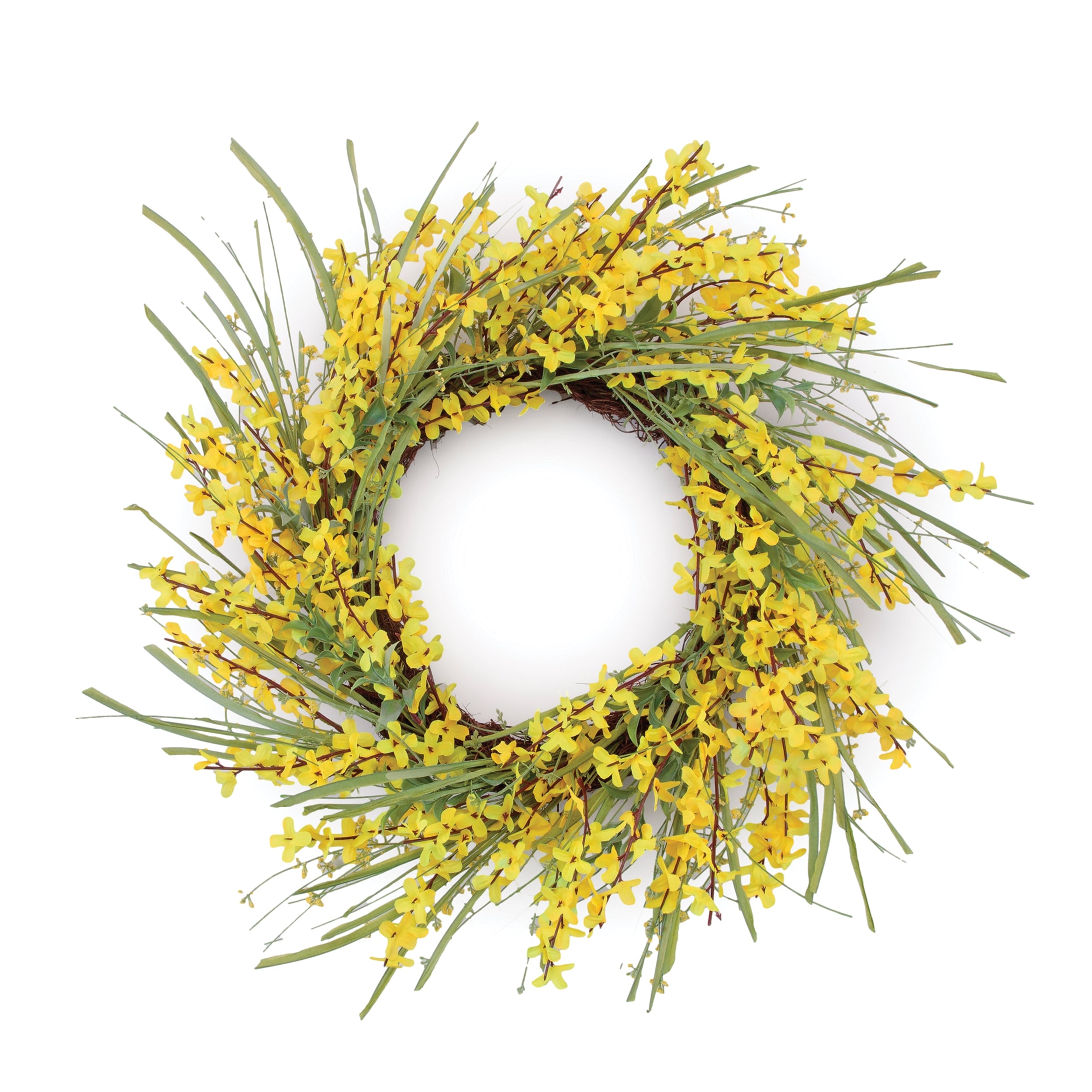 Forsythia Wreath 26"D Faux Floral Materials