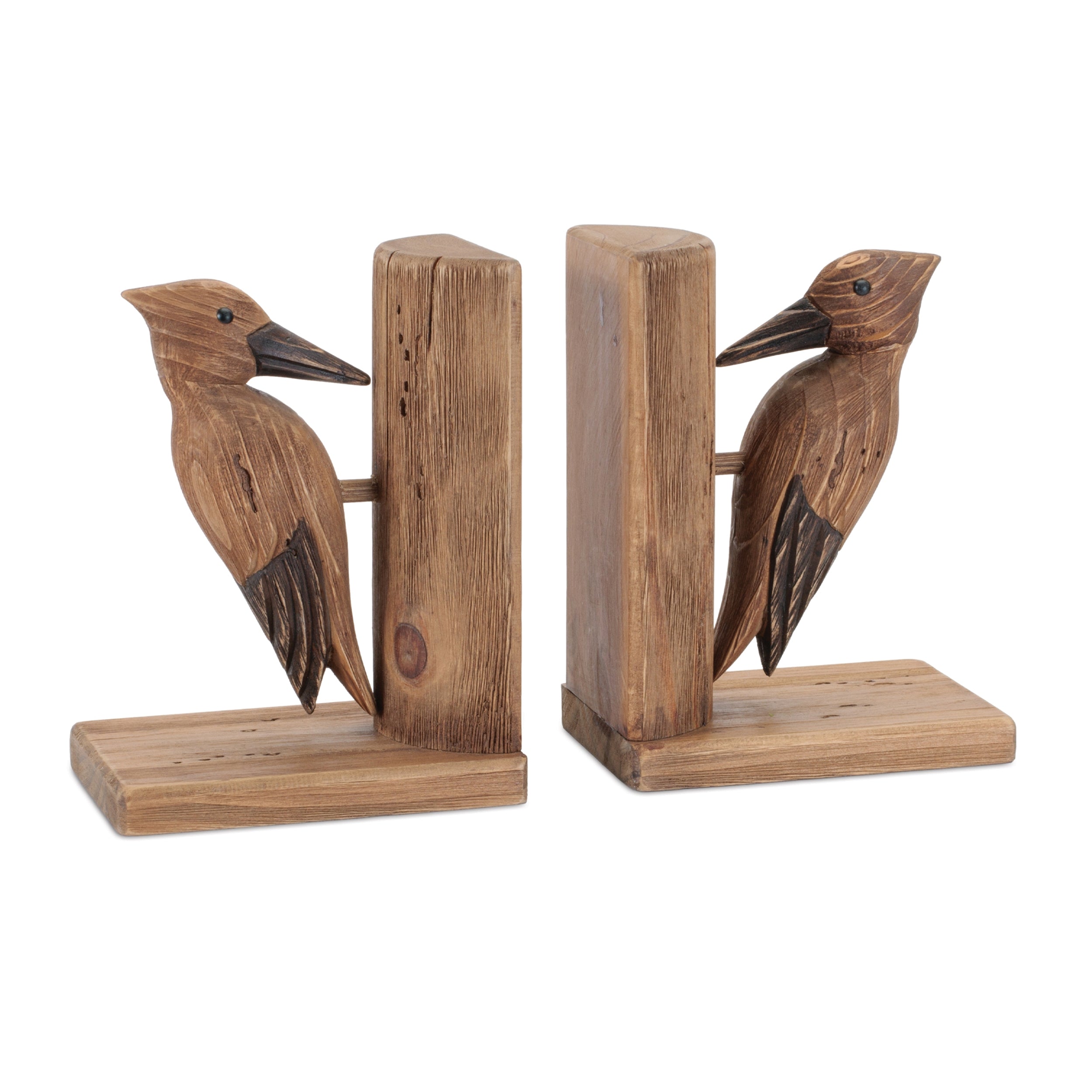 Woodpecker Bookends (Set of 2) 6.5"L x 8.75"H Wood