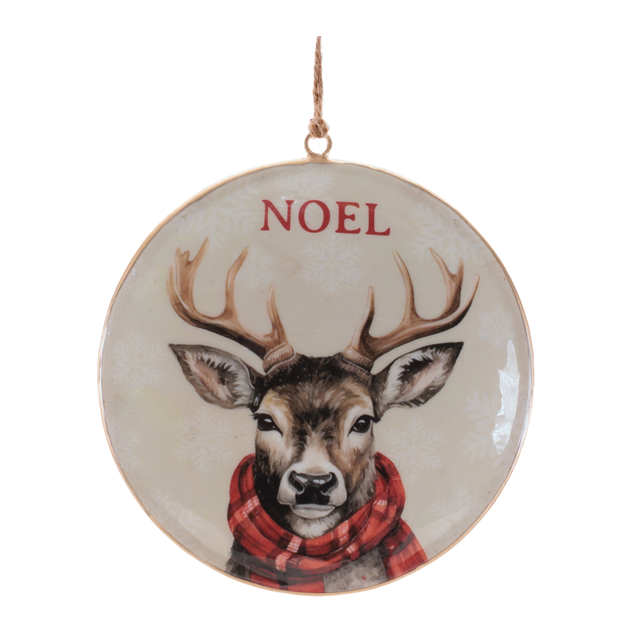 Disc Ornament w/Deer 5.5”D Iron