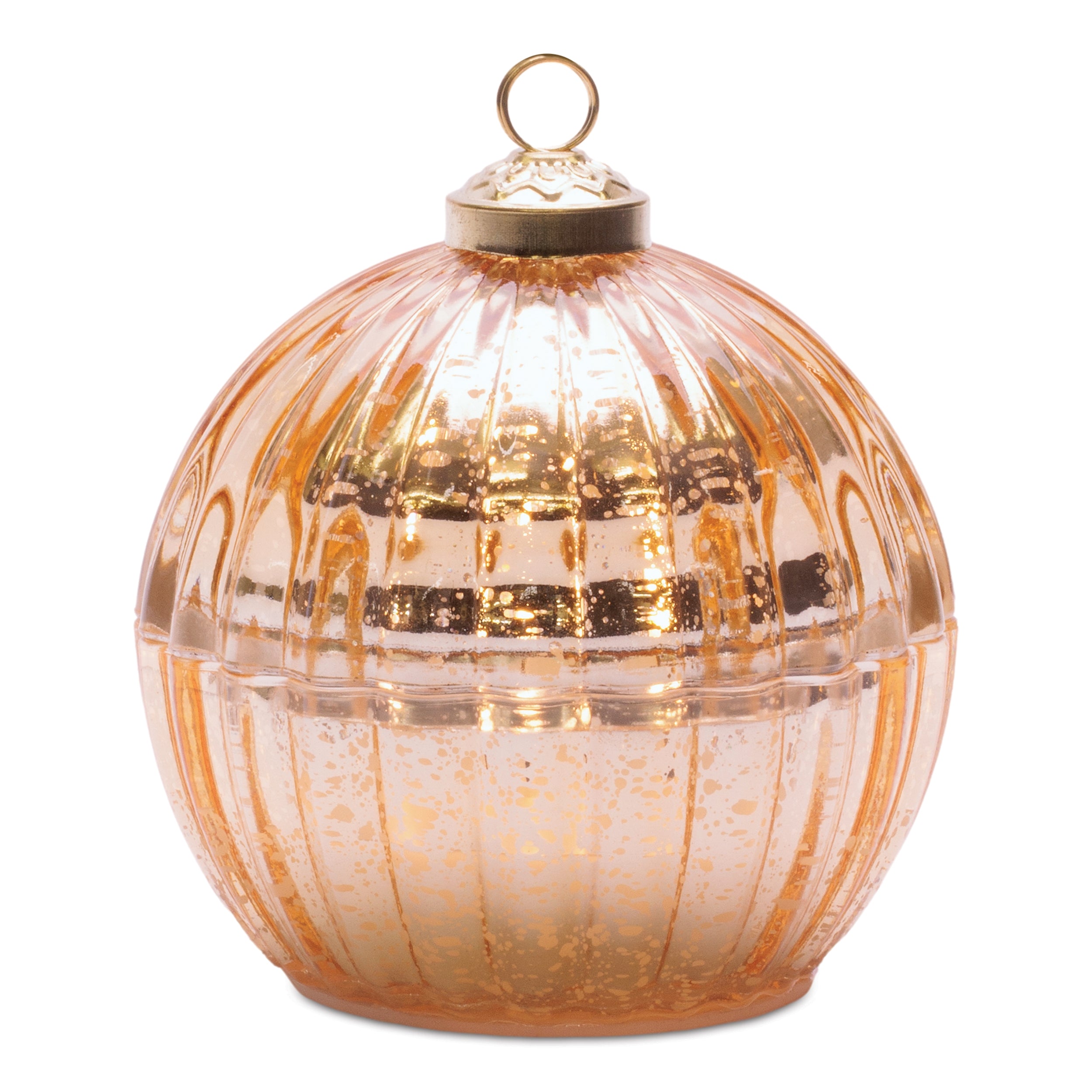 LED Ornament Candle 4"D x 4.25"H Glass 6 Hr Timer 2 AA Batteries Not Included