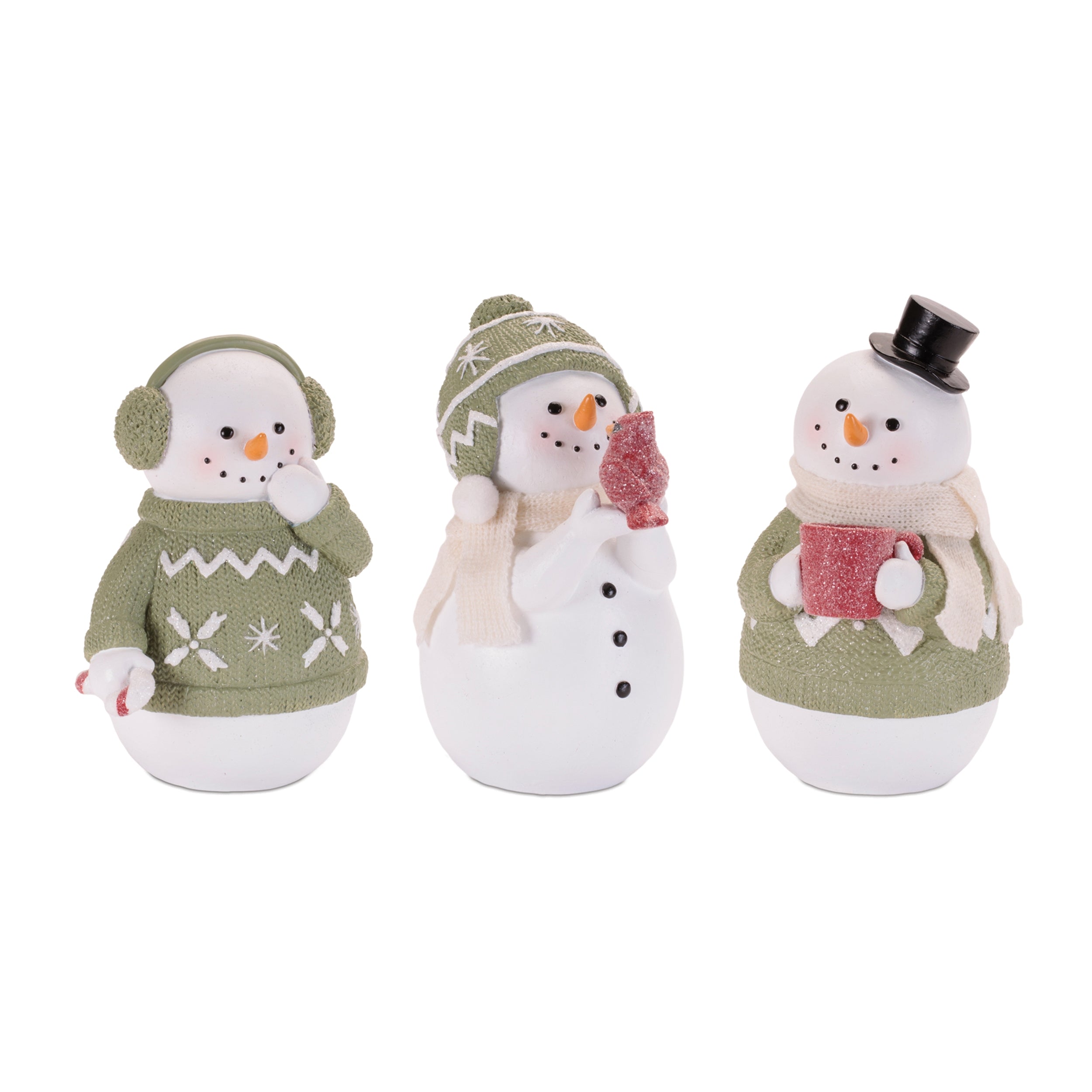 Snowman (3 set of) 6.75"H, 7"H, 7.25"H Resin