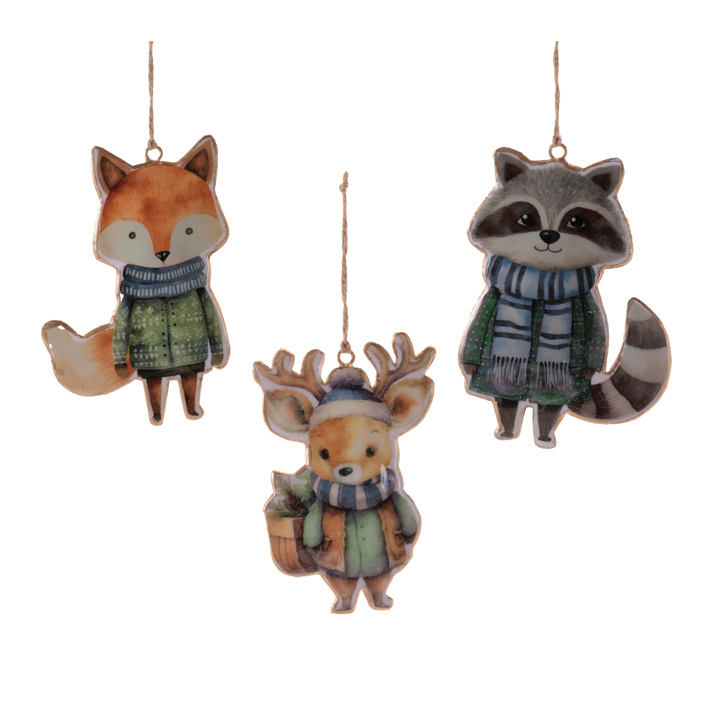 Winter Animal Ornament (3 set of) 6”H Iron