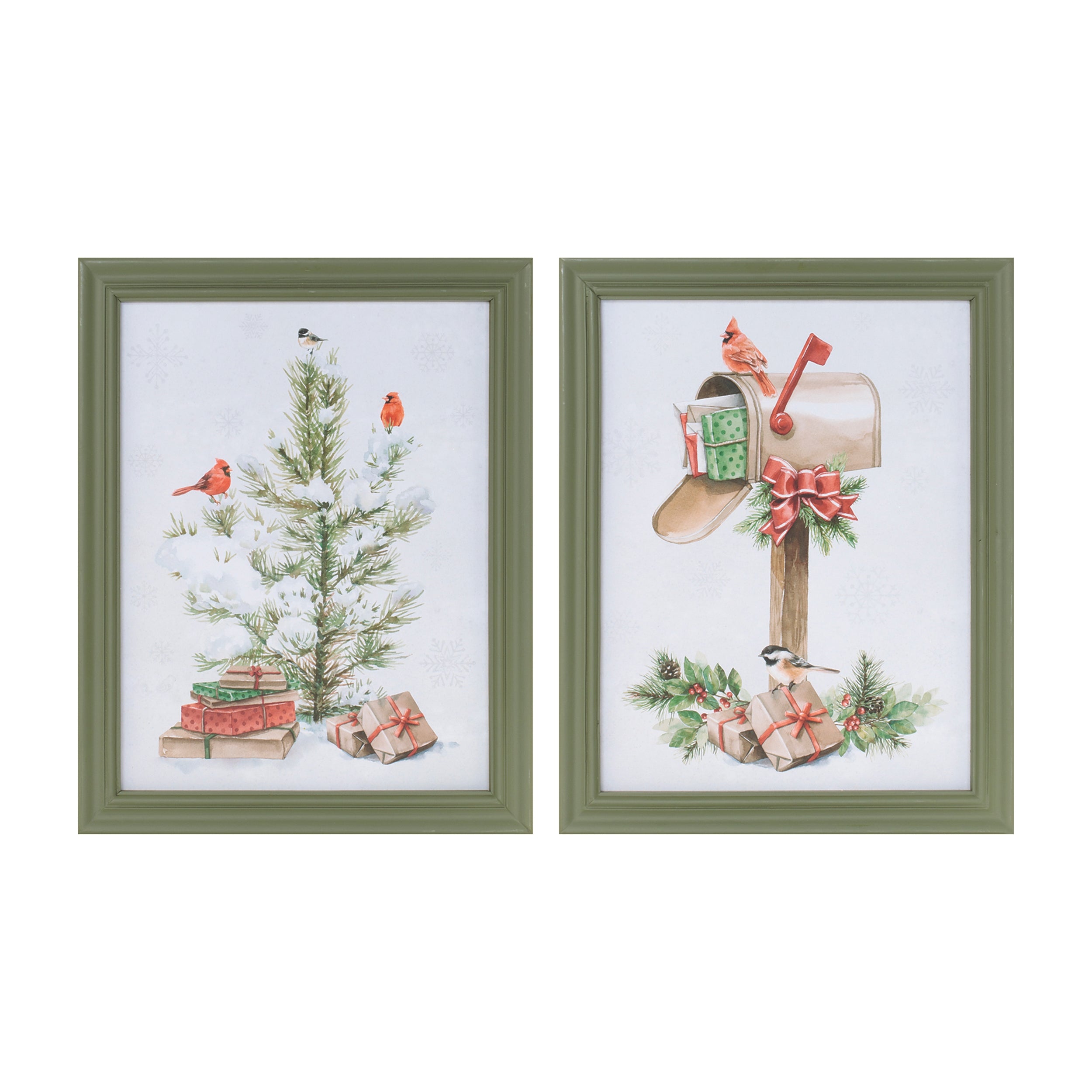 Holiday Cardinal Frame (2 set of) 12.5"L x 15.75"H MDF/Wood