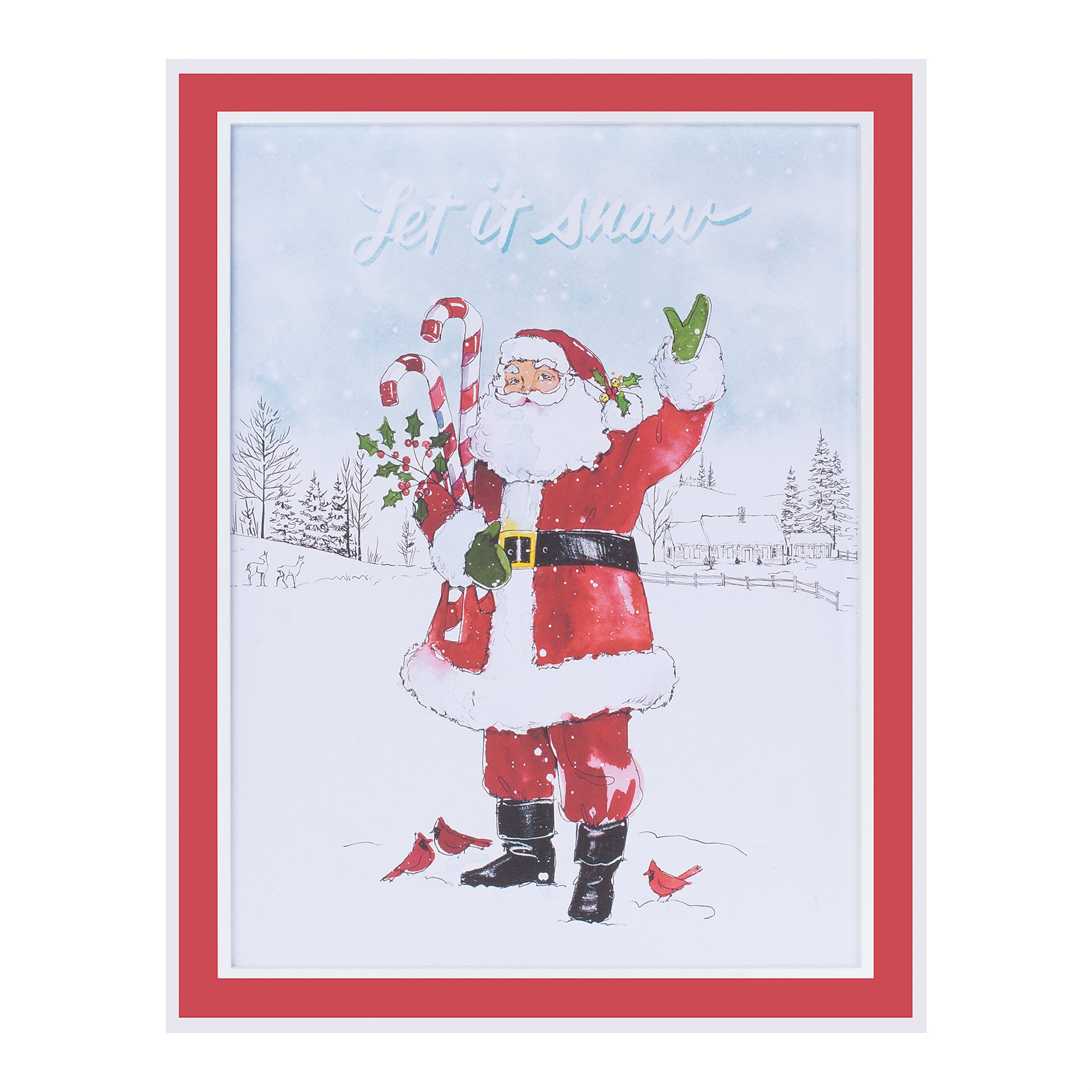Santa Let it Snow Frame 15.5"L x 20"H MDF/Wood