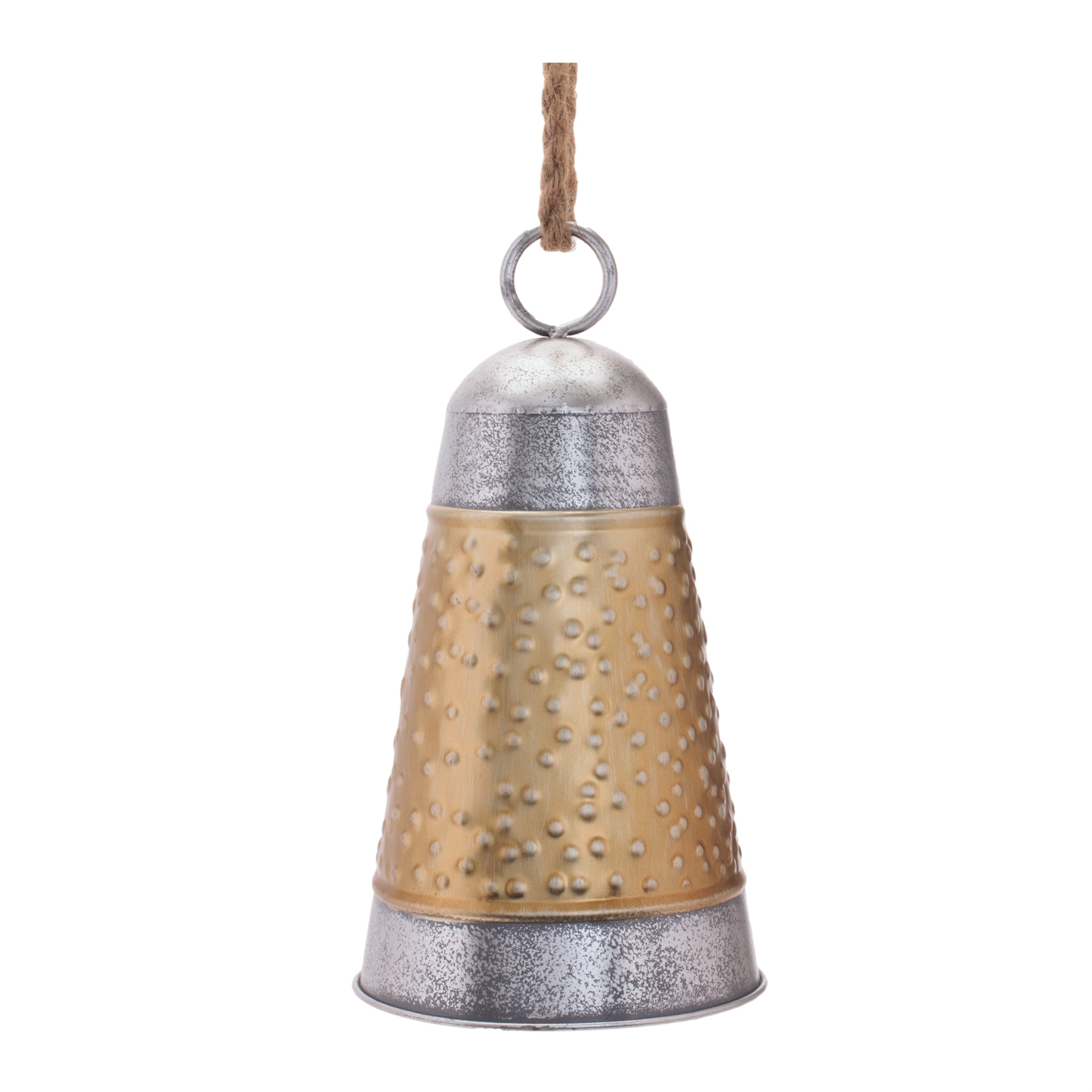 Bell Ornament 11”H Iron/Jute