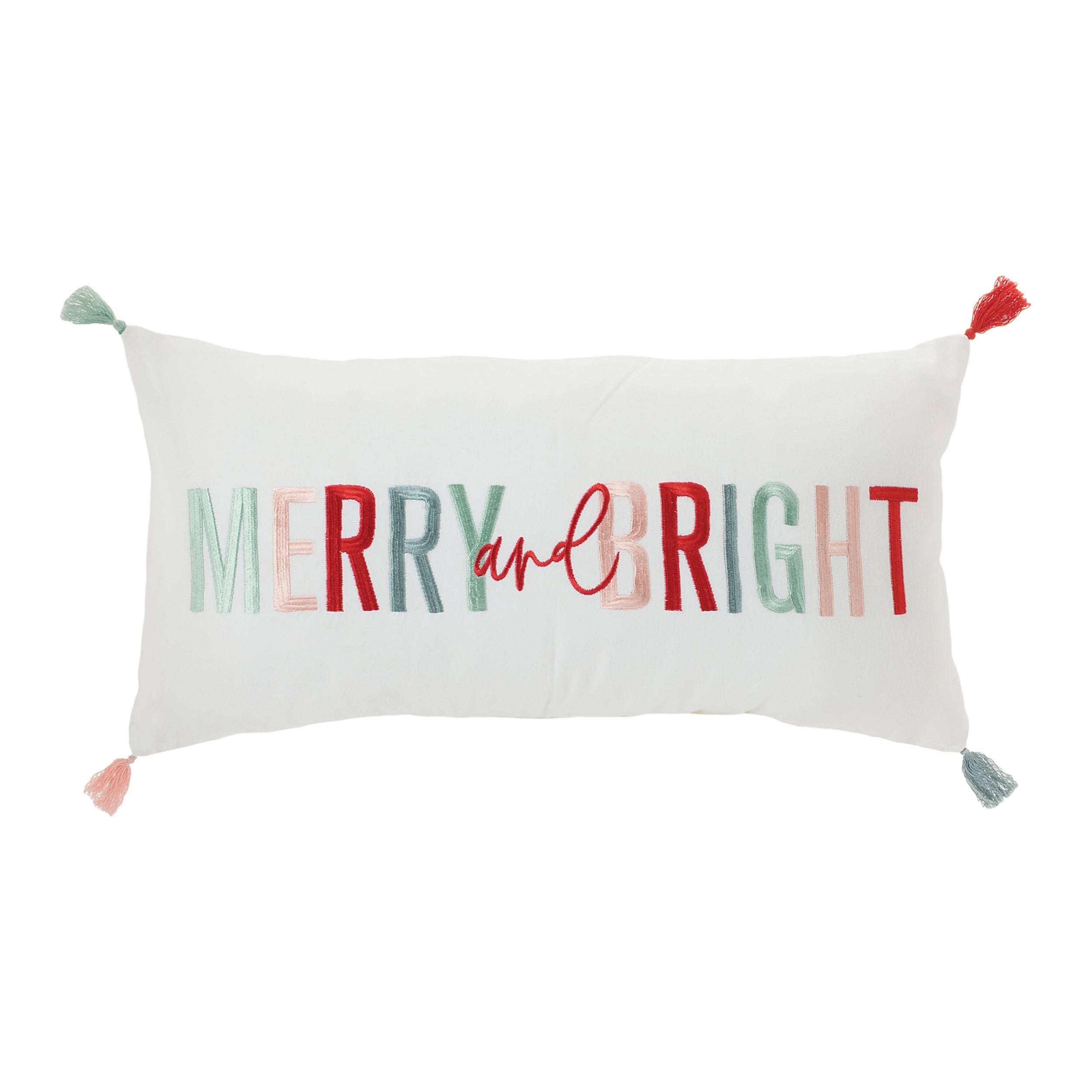Merry & Bright Pillow 26"L x 13.5"H Cotton