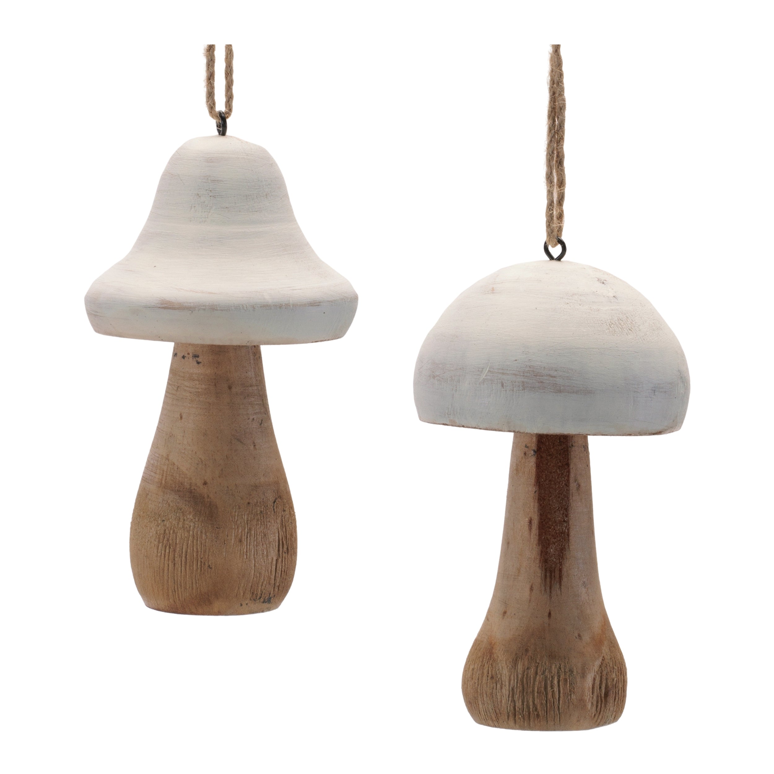 Mushroom Ornament (2 set of) 5”H Wood
