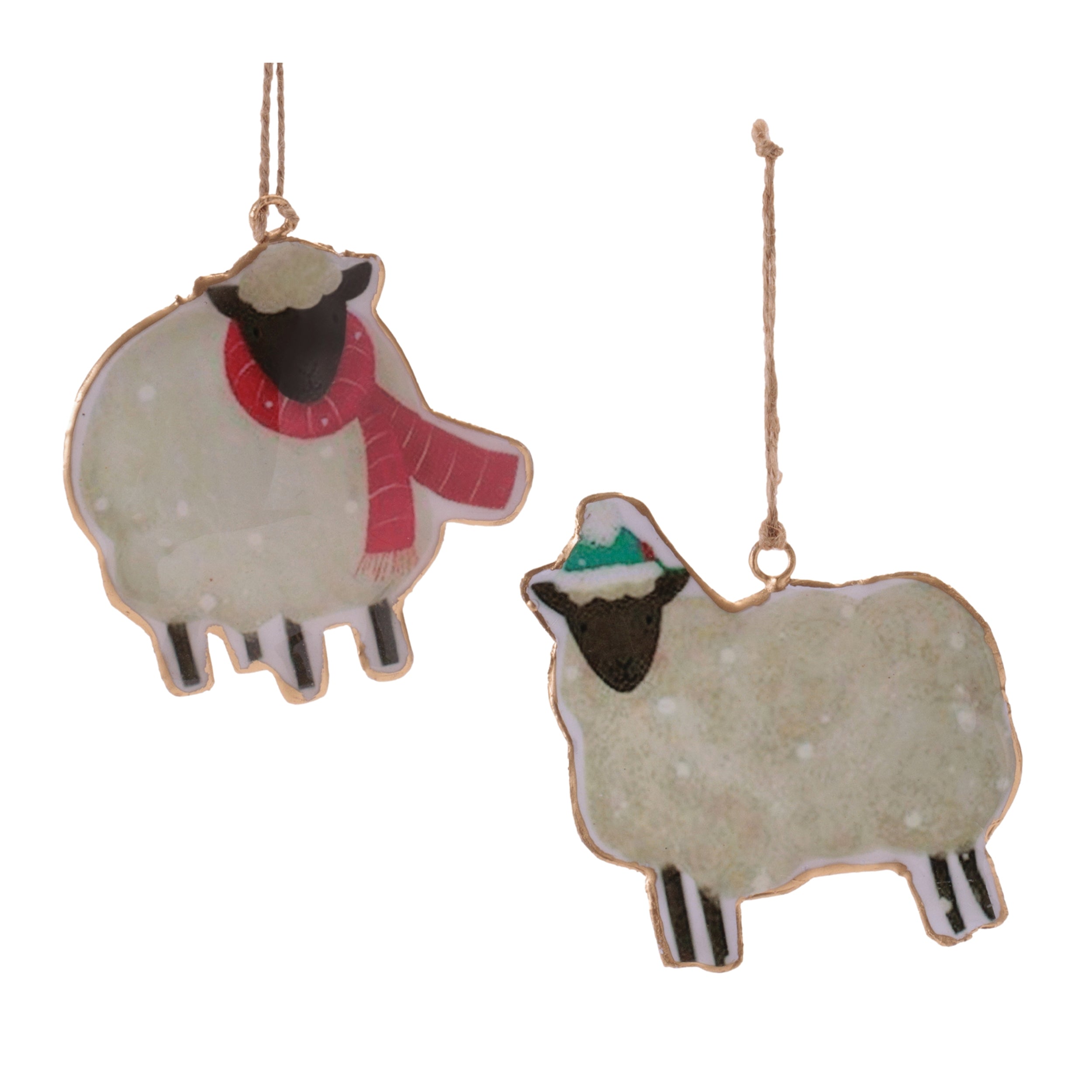 Sheep Ornament (2 set of) 3.75”H Iron