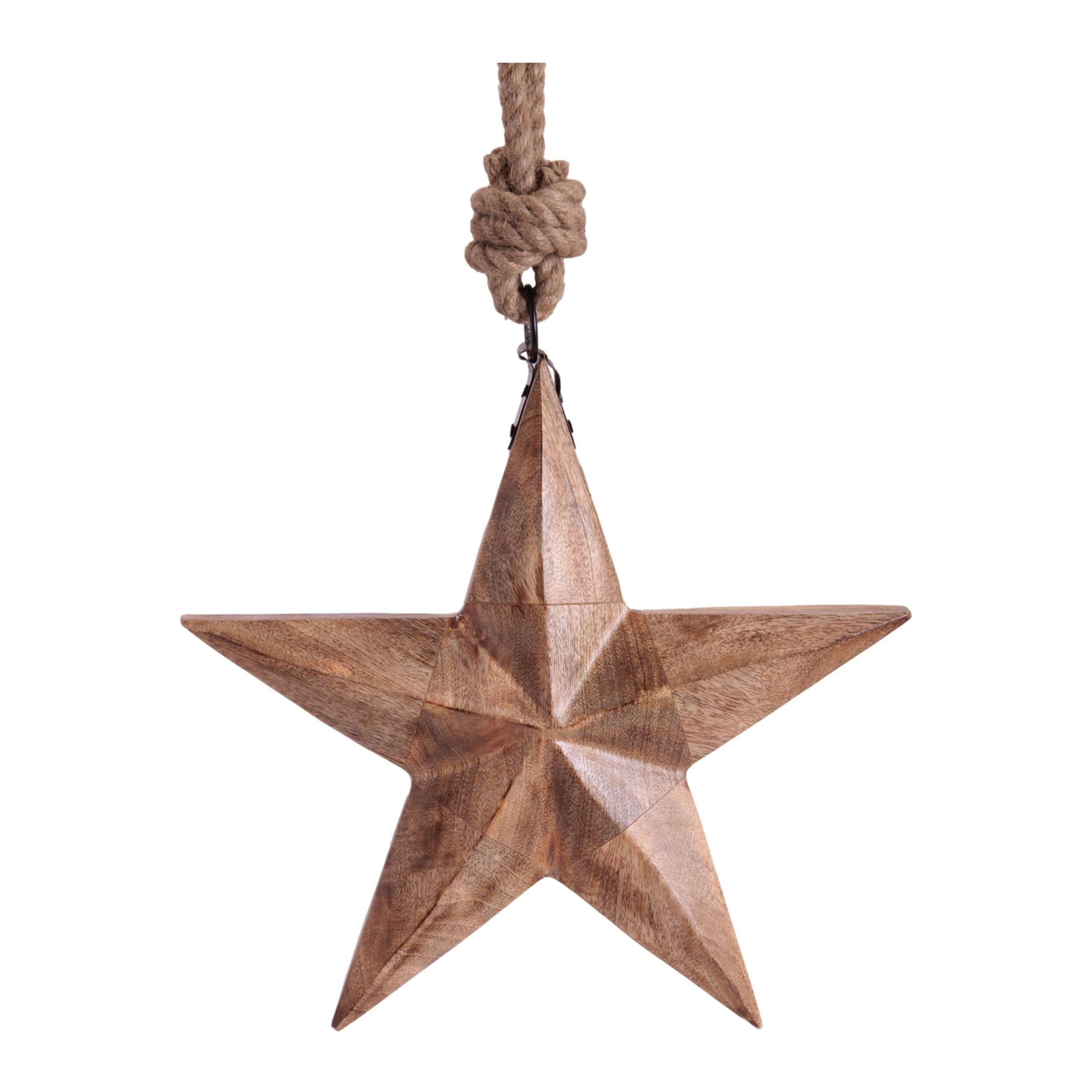 Star Ornament 14.75”H Wood/Jute