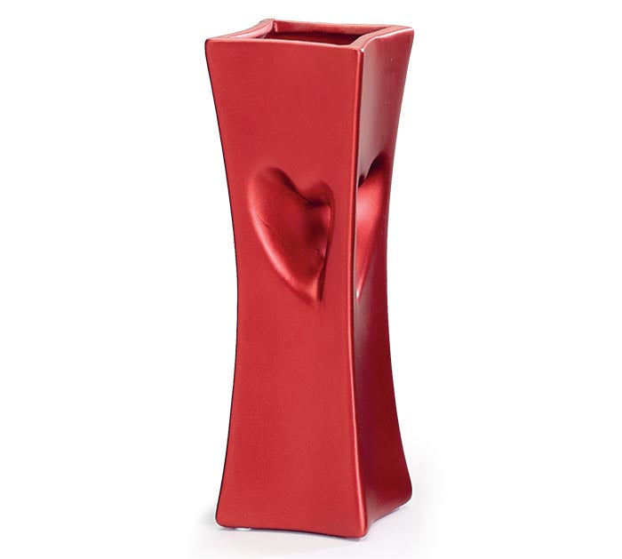 Recessed Satin Heart Vase