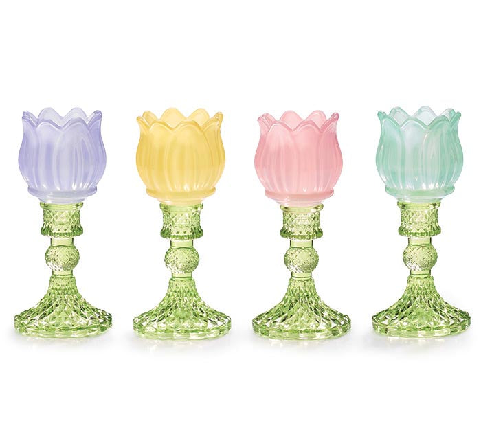 Decorative Glass Tulips (S/4)