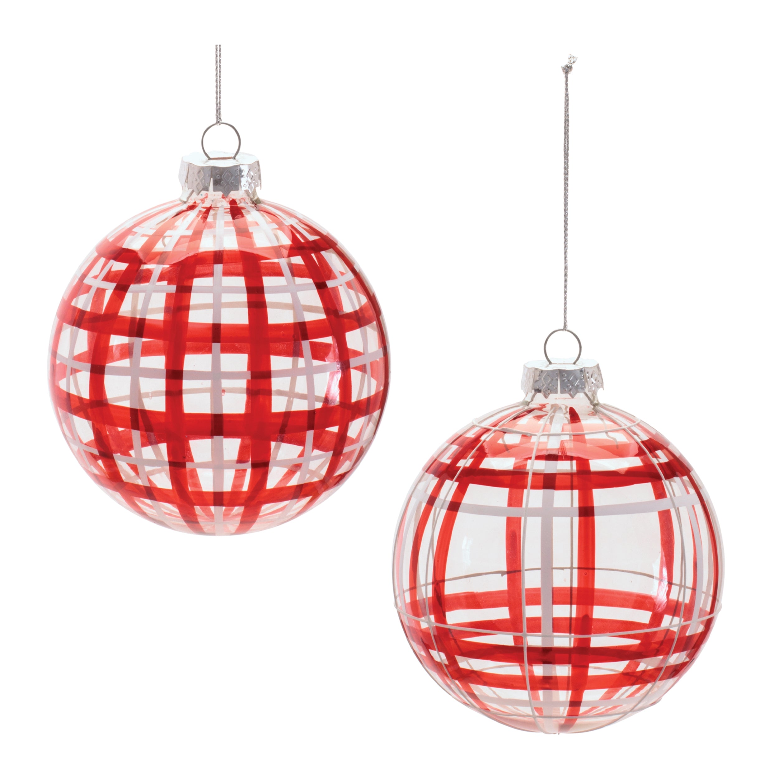 Ball Ornament (2 set of) 4”D Glass