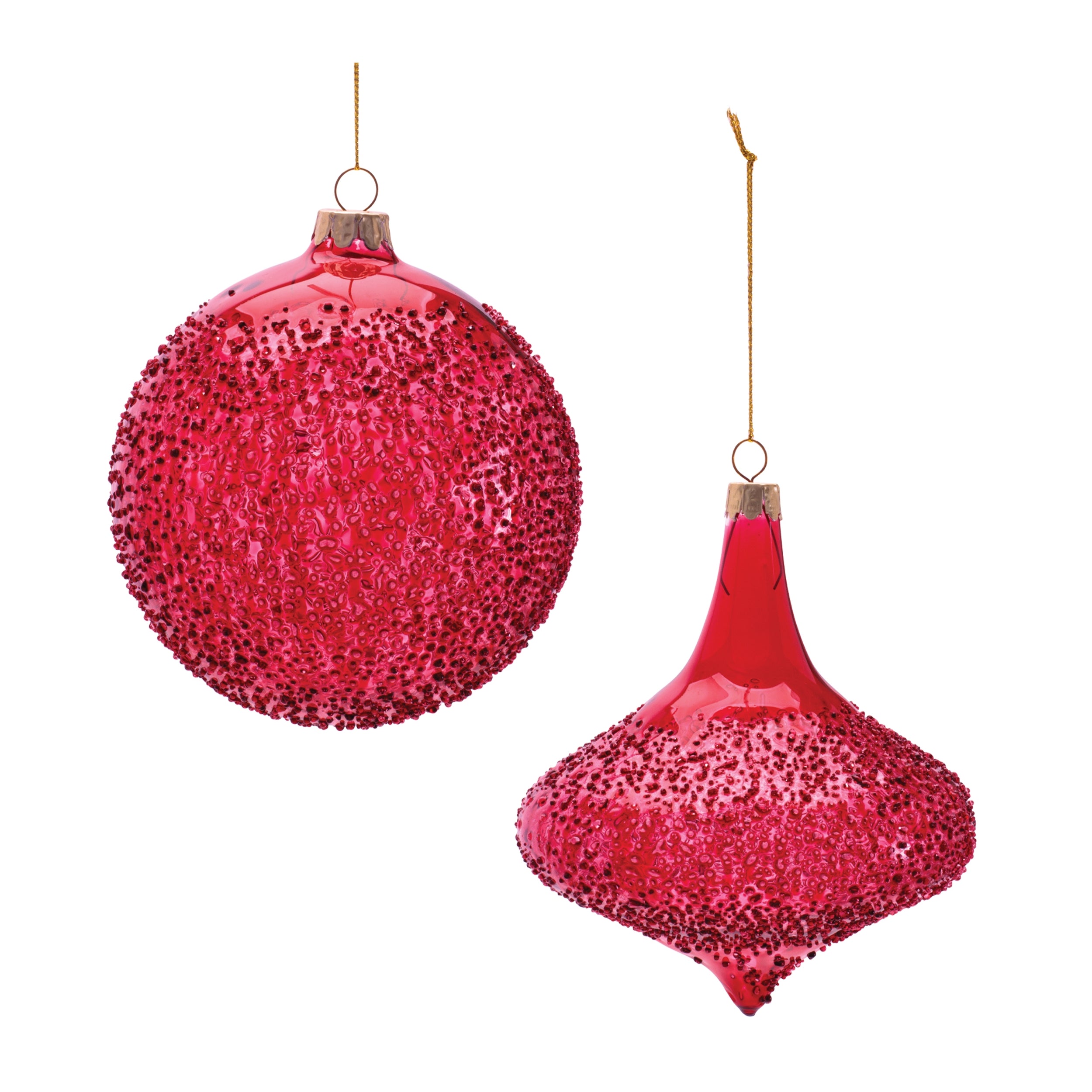 Ornament (2 set of) 5"D, 4.5"H Glass