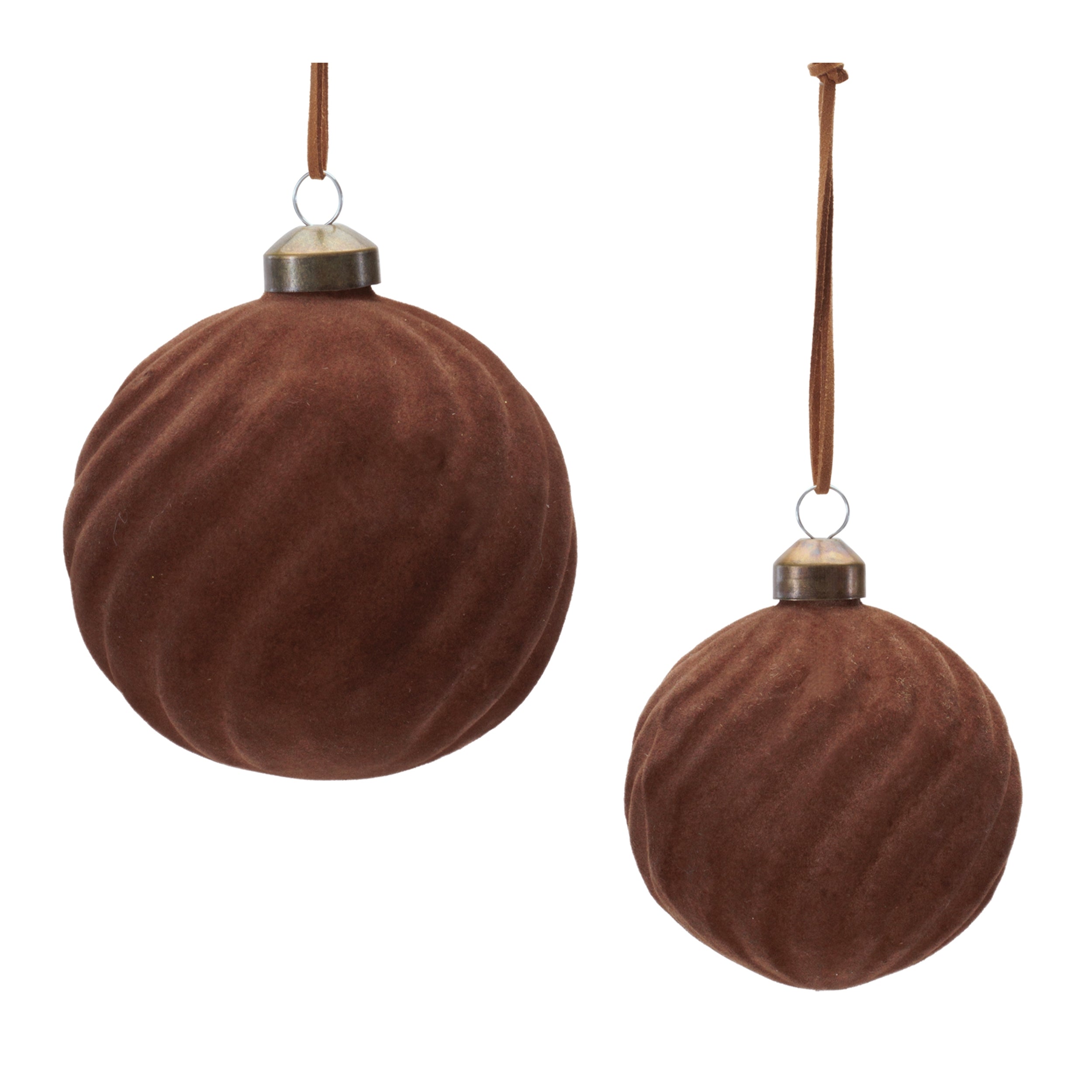 Ball Ornament (Set of 2) 3"D, 4"D Glass
