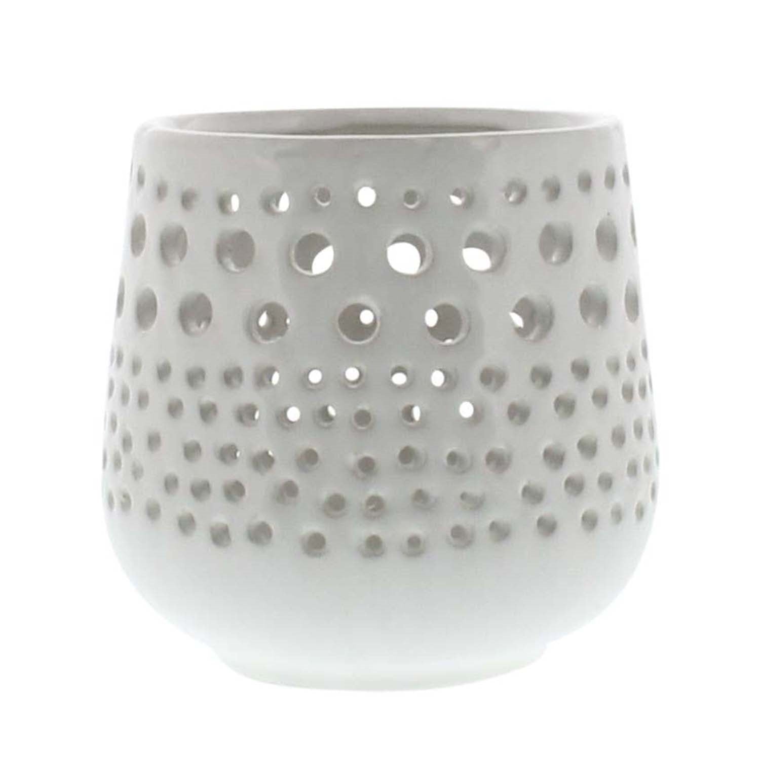 Lanai Hurricane Votive Holder - Shiny White