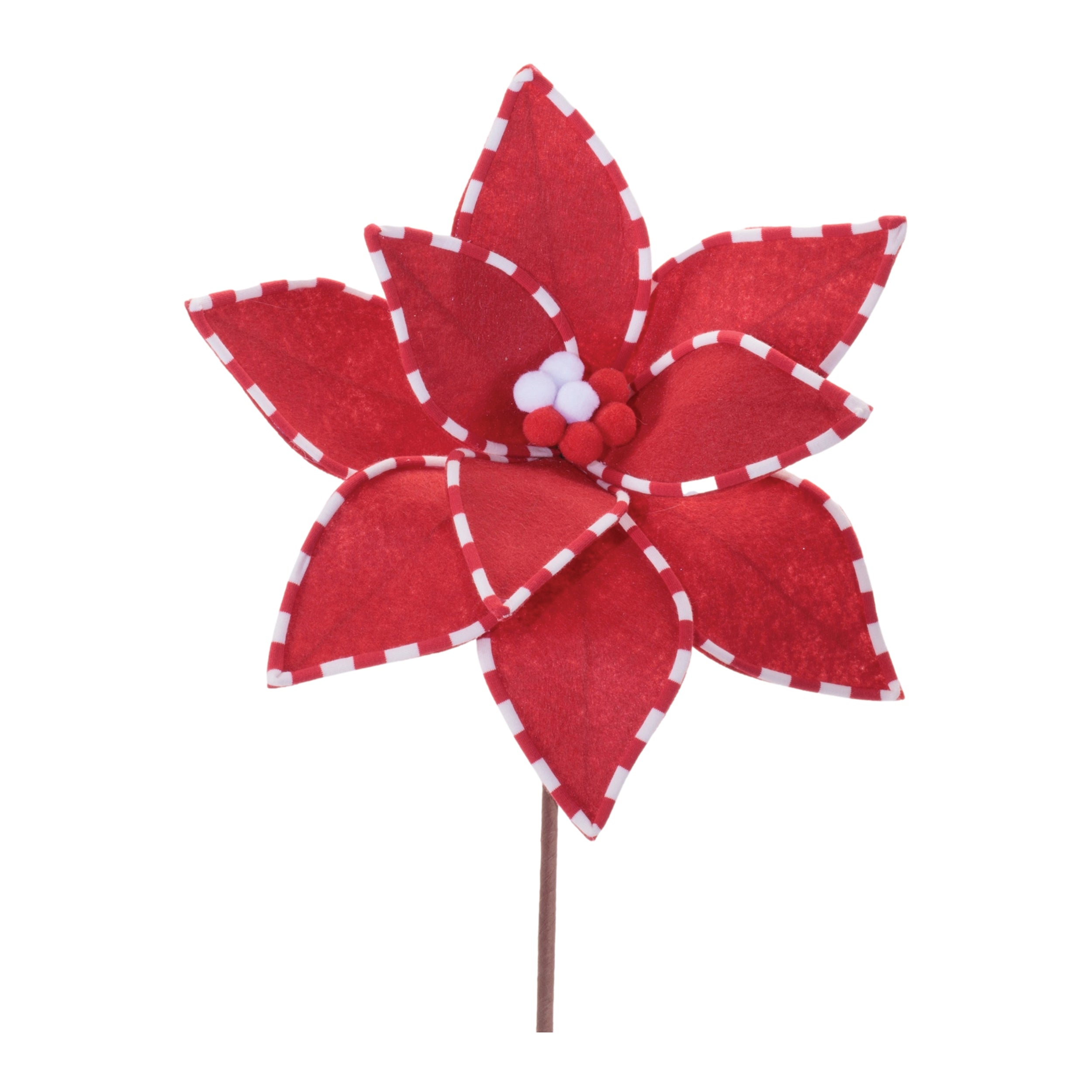 Poinsettia Stem 25”H Polyester