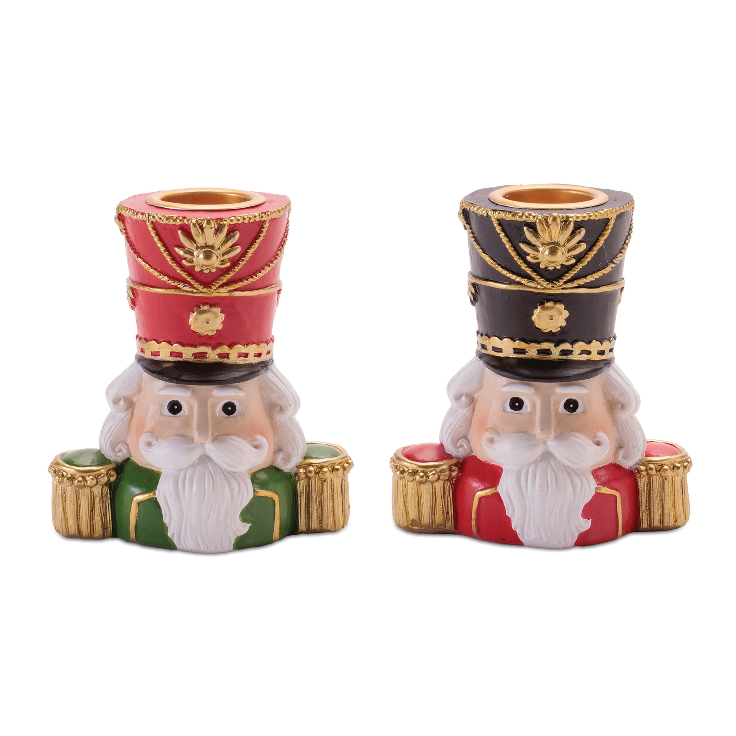 Nutcracker Taper Candle Holder (2 set of) 3”H Resin