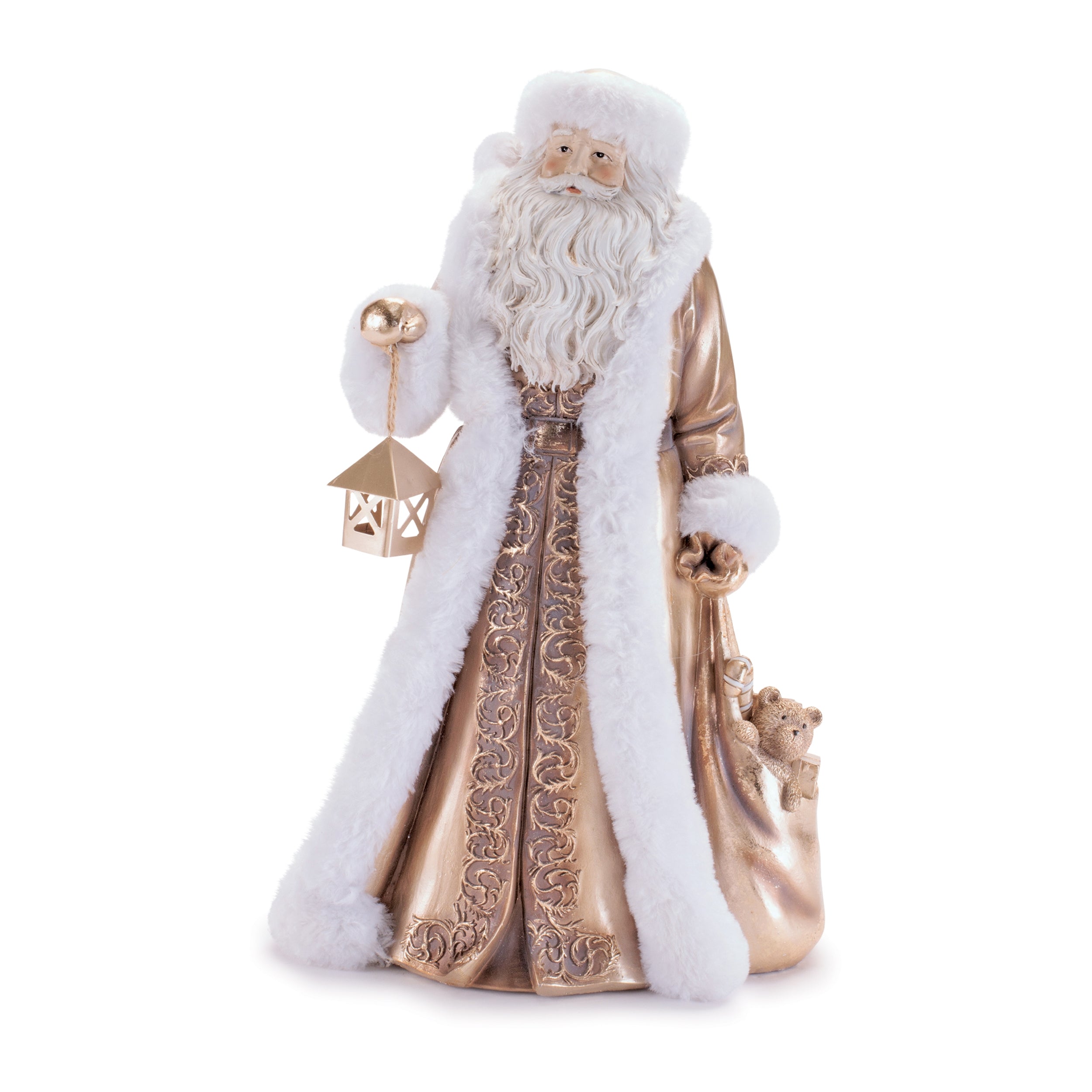 Santa w/Lantern 15”H Resin