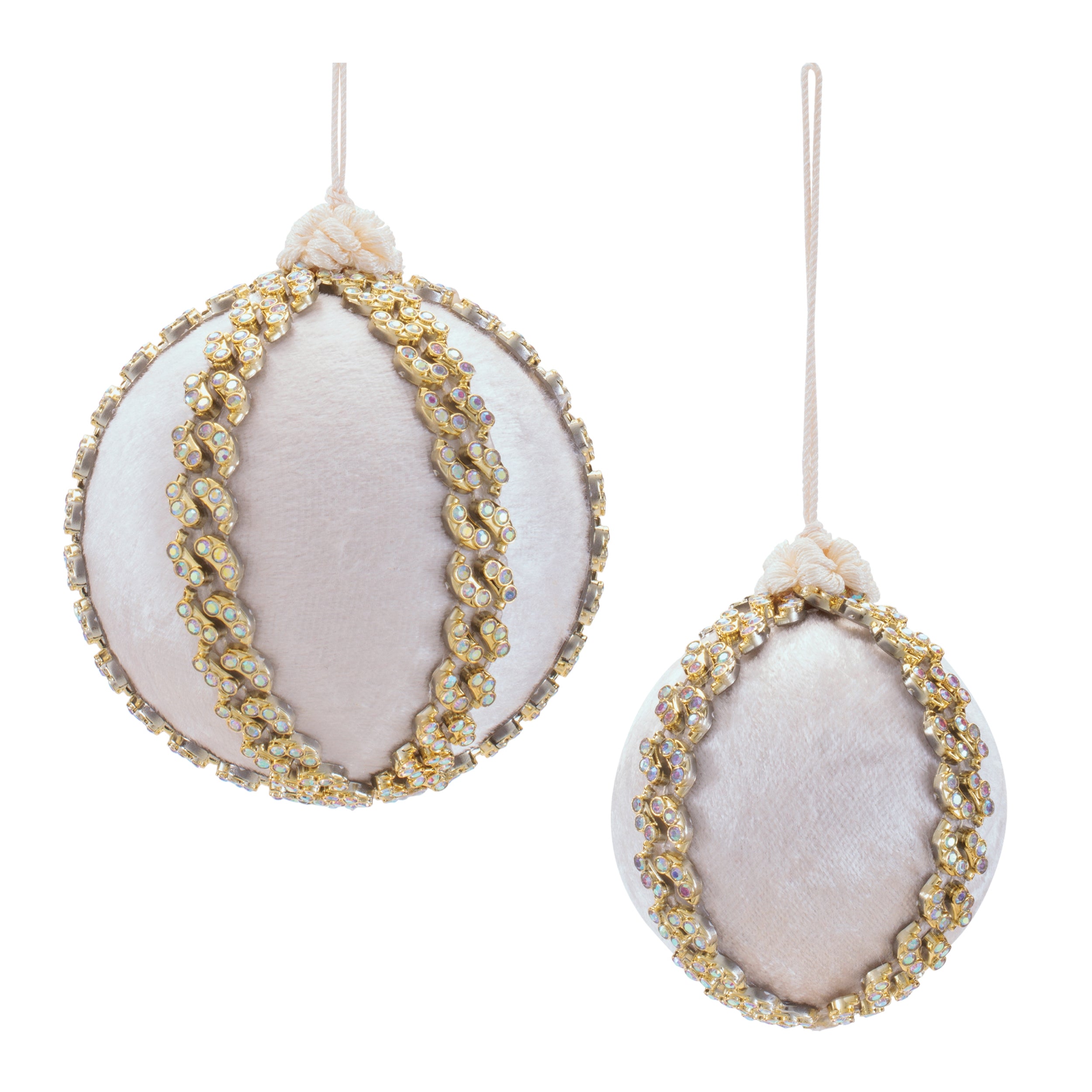 Ball Ornament (Set of 2) 3"D, 4"D /Polyester