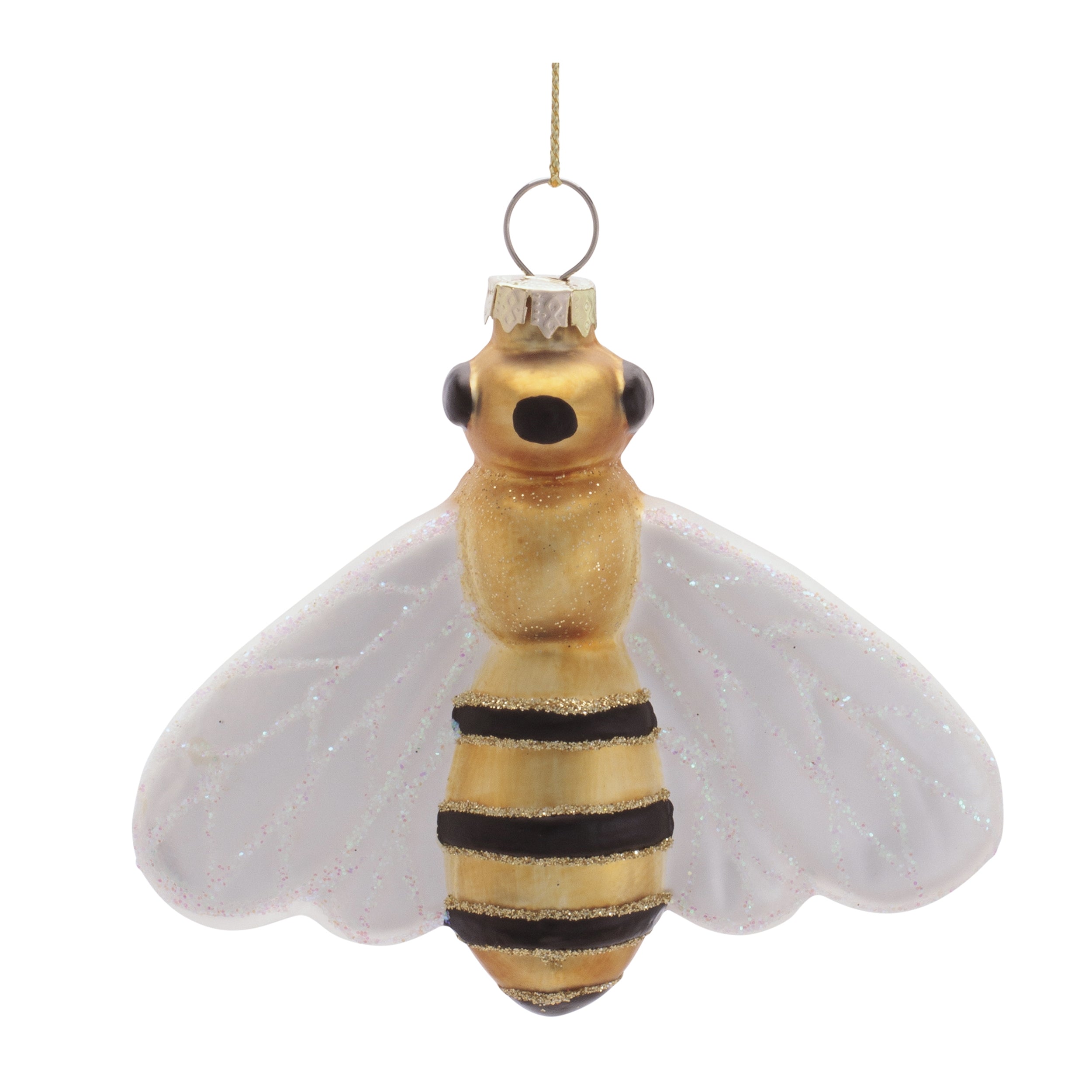Bee Ornament 3.5”H Glass