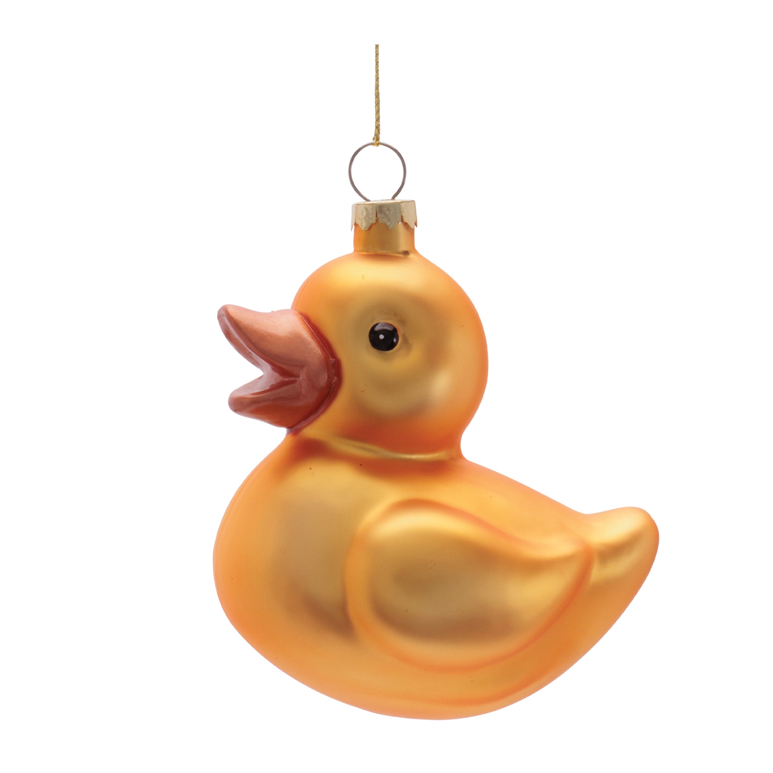 Yellow Ducky Ornament 3.5”H Glass