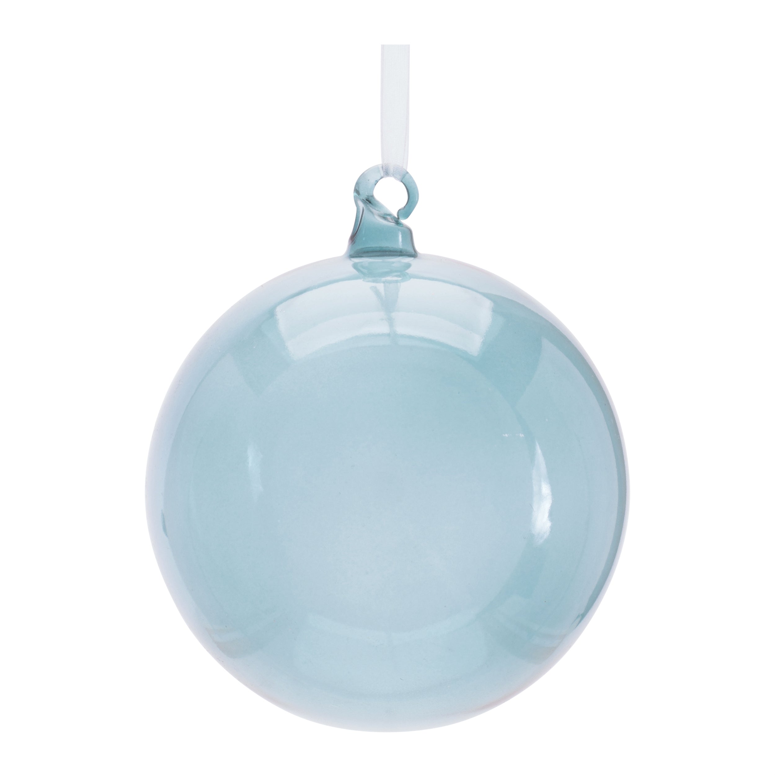 Ball Ornament 4”D Glass