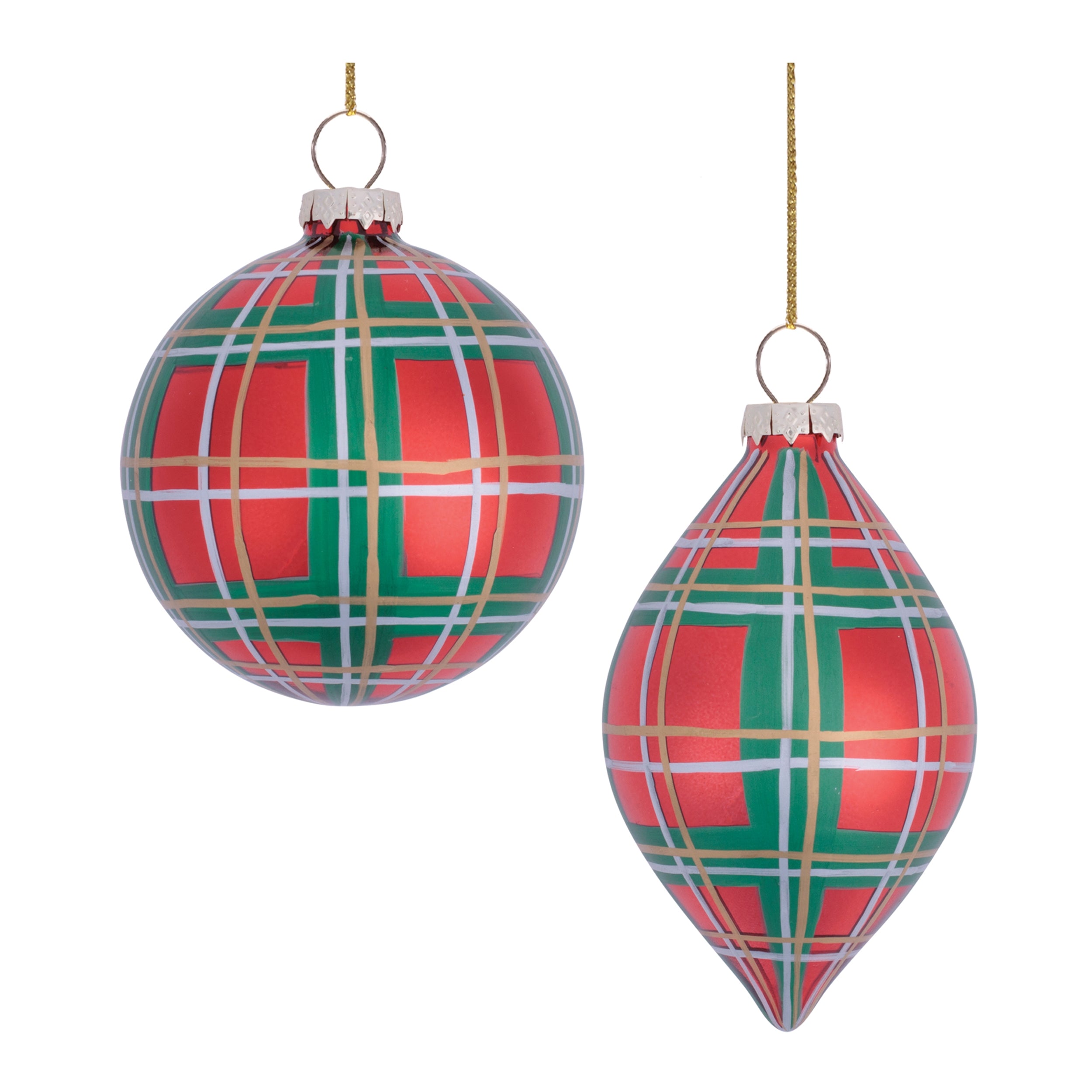 Ornament (2 set of) 4"D, 5"H Glass