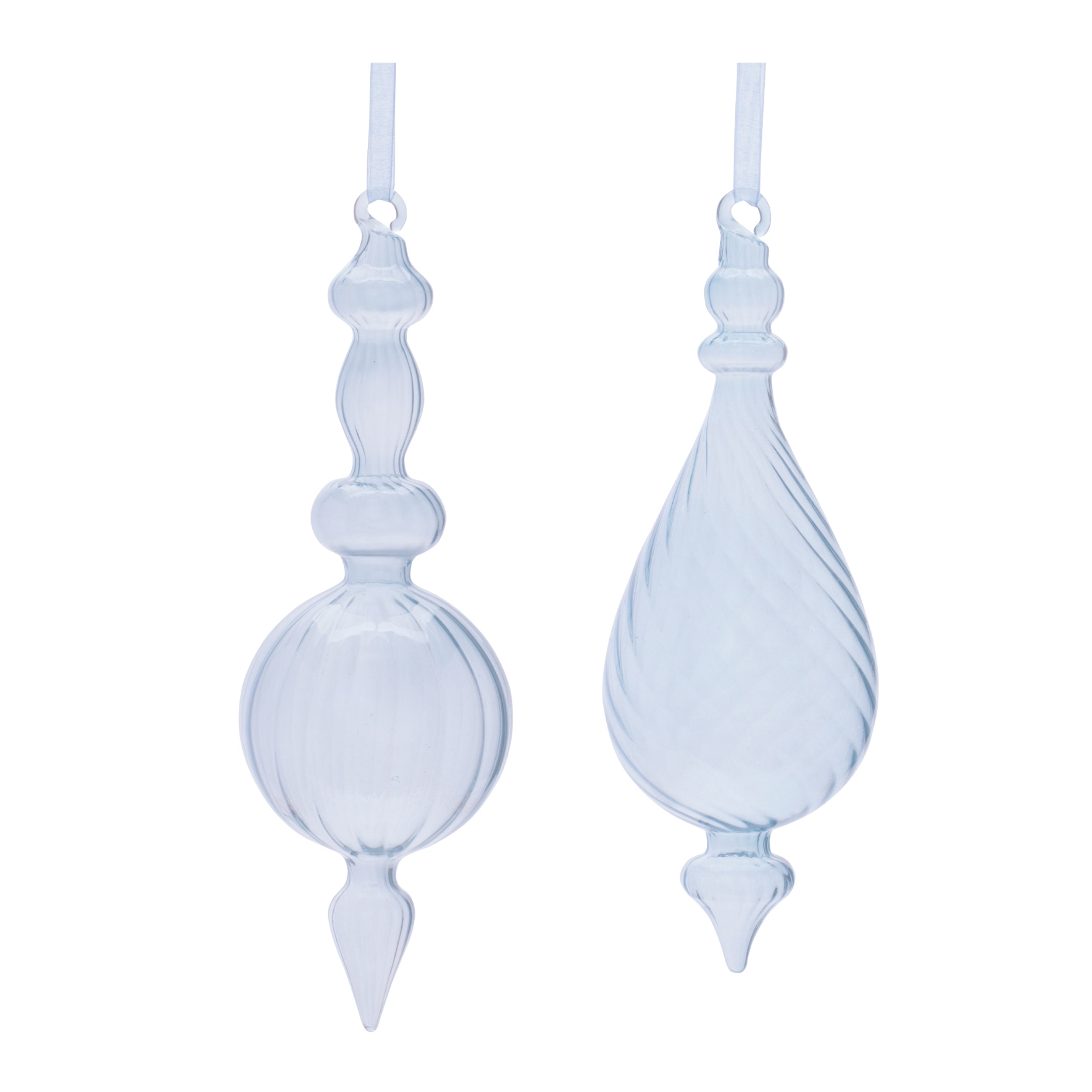 Drop Ornament (2 set of) 7"H, 8"H Glass