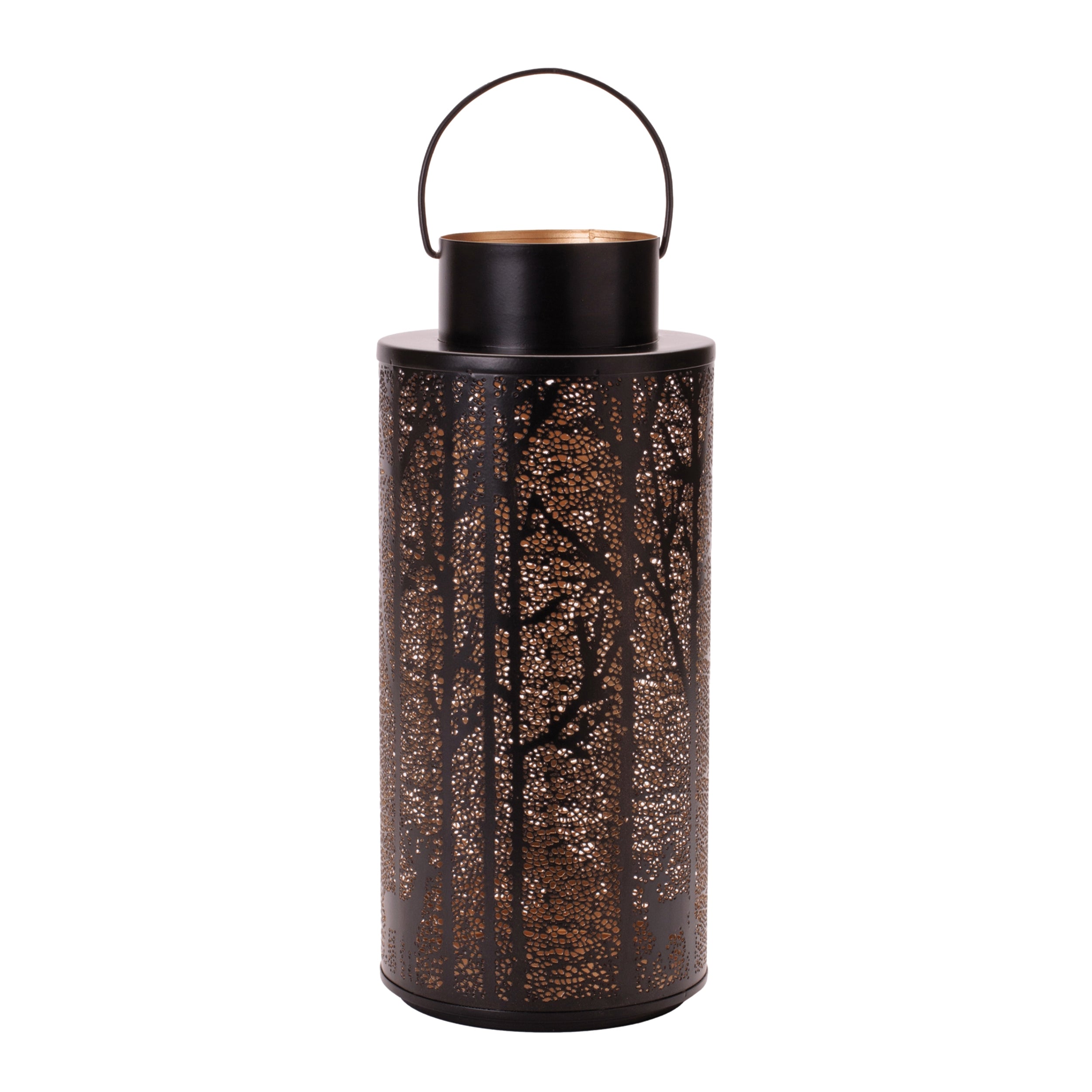 Deer and Tree Lantern 14”H Metal